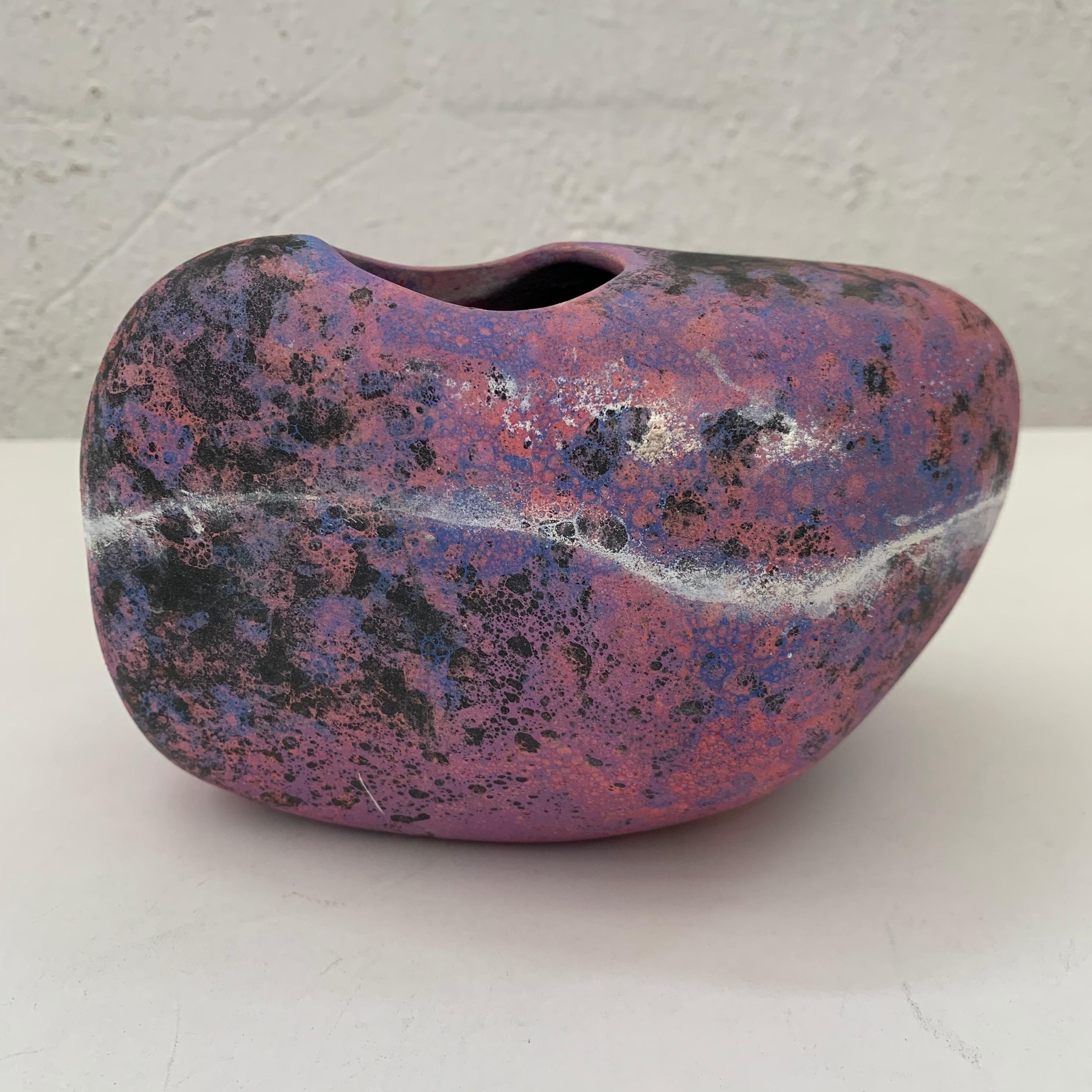 American Postmodern Amorphic Celestial Pottery Vase, Handmade, USA