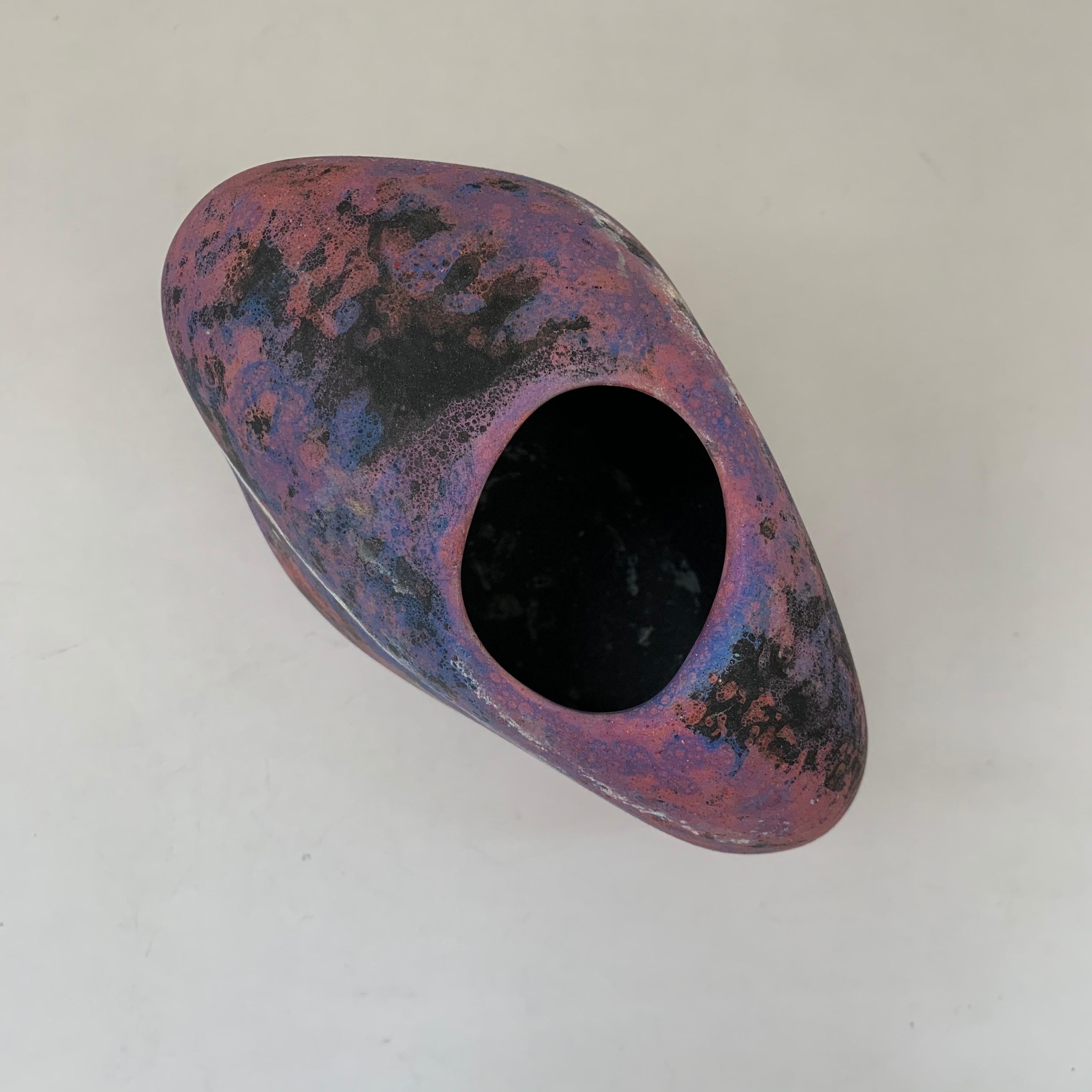 20th Century Postmodern Amorphic Celestial Pottery Vase, Handmade, USA