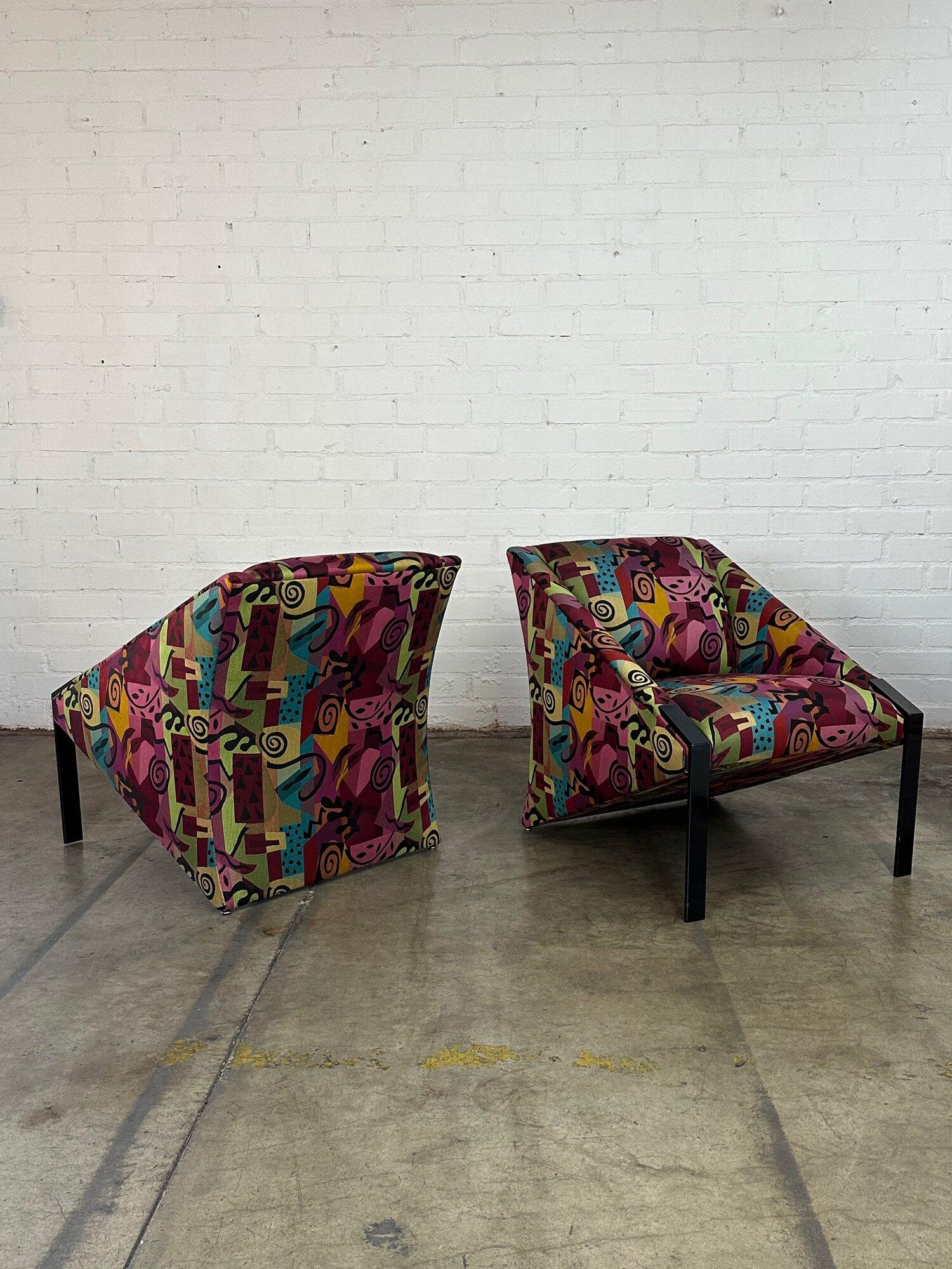 Post Modern Angular lounge chairs - sold separately For Sale 5