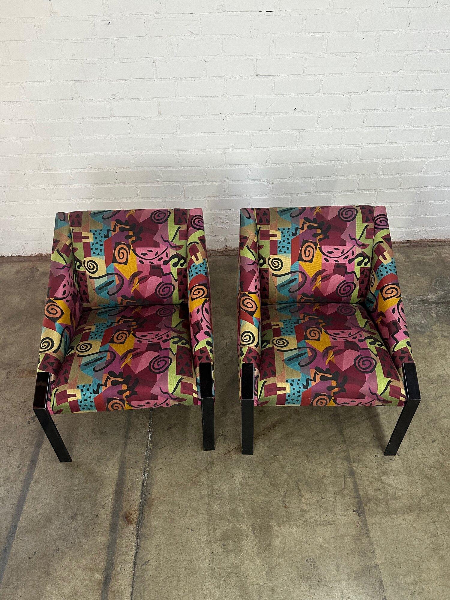 Post Modern Angular lounge chairs - sold separately In Good Condition For Sale In Los Angeles, CA