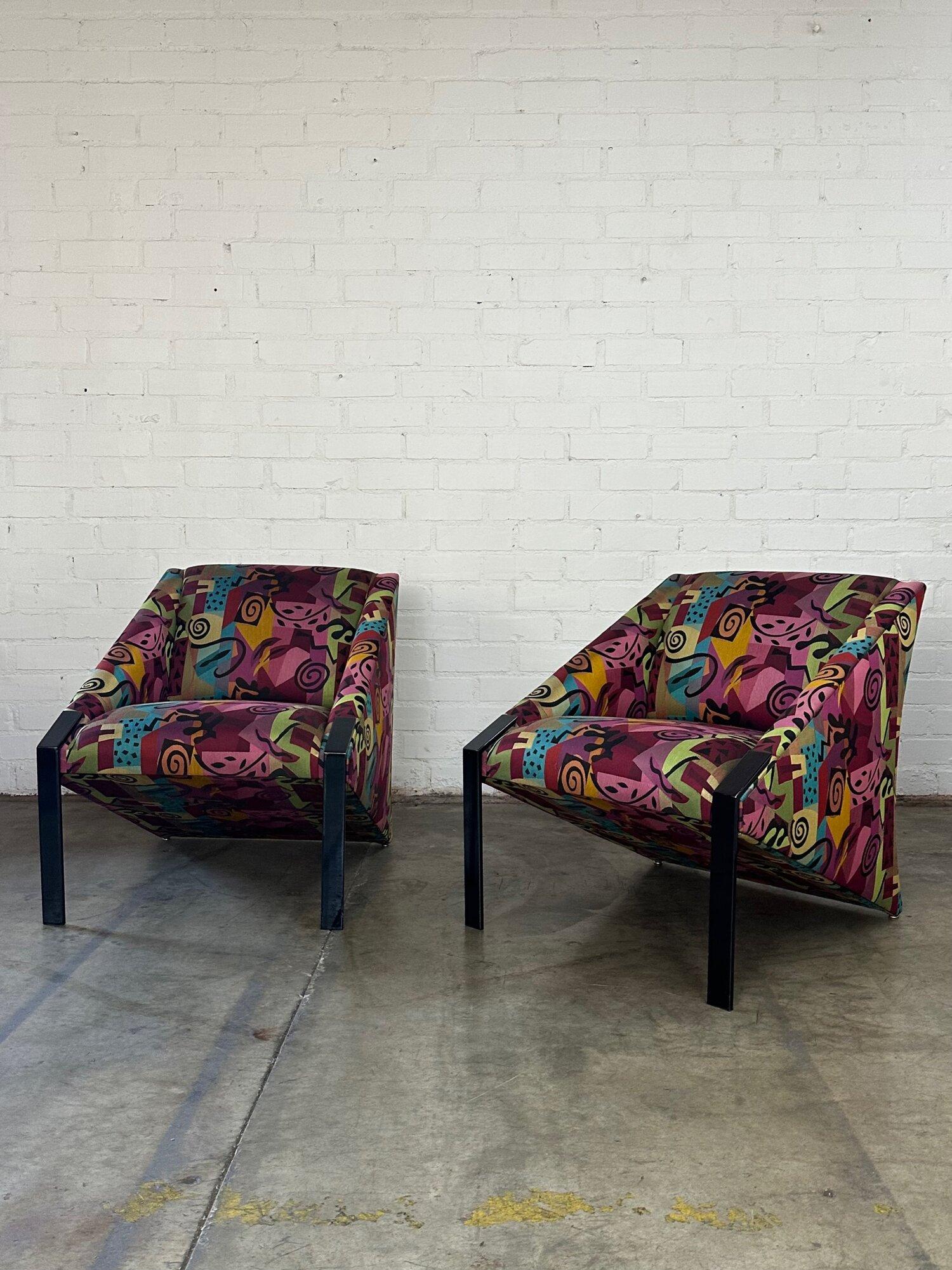 20th Century Post Modern Angular lounge chairs - sold separately For Sale