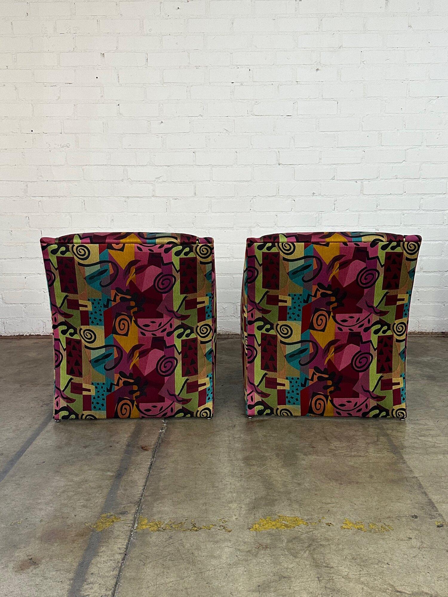 Upholstery Post Modern Angular lounge chairs - sold separately For Sale