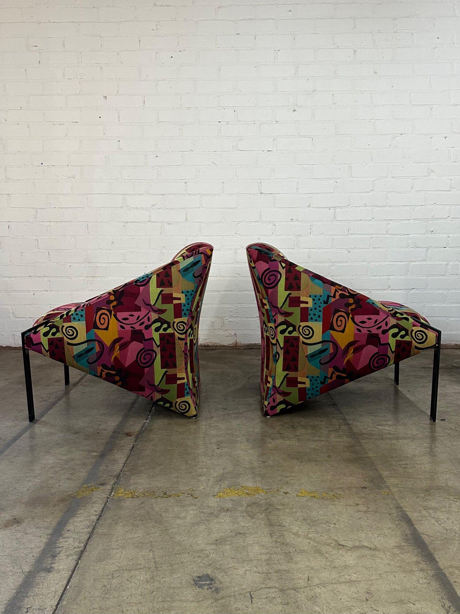 Post Modern Angular lounge chairs - sold separately For Sale 4