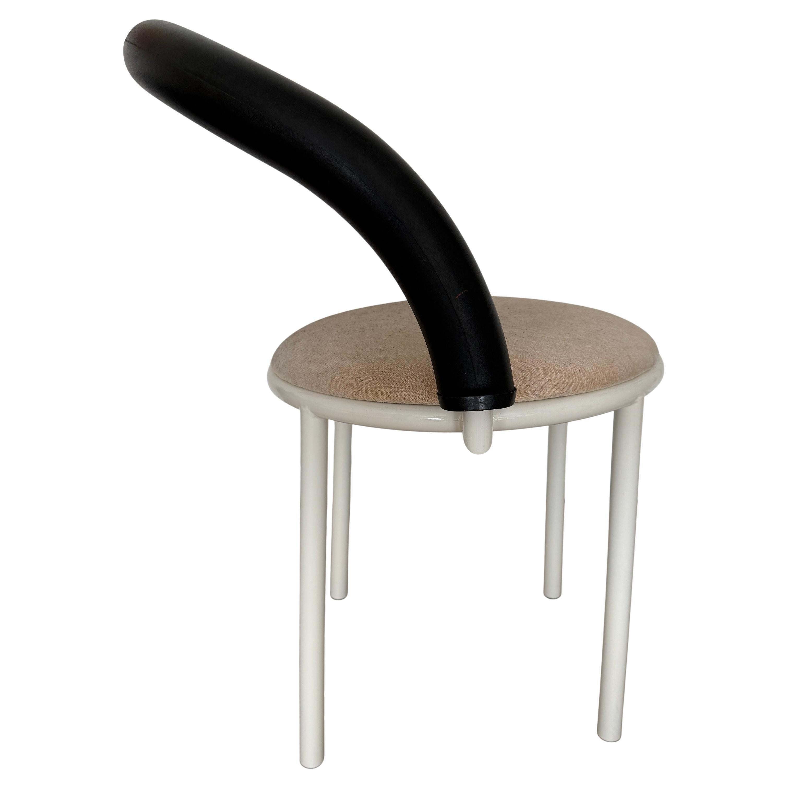 Post-Modern Post modern Anna Anselmi for Bieffeplast chair white metal rubber tubular frame