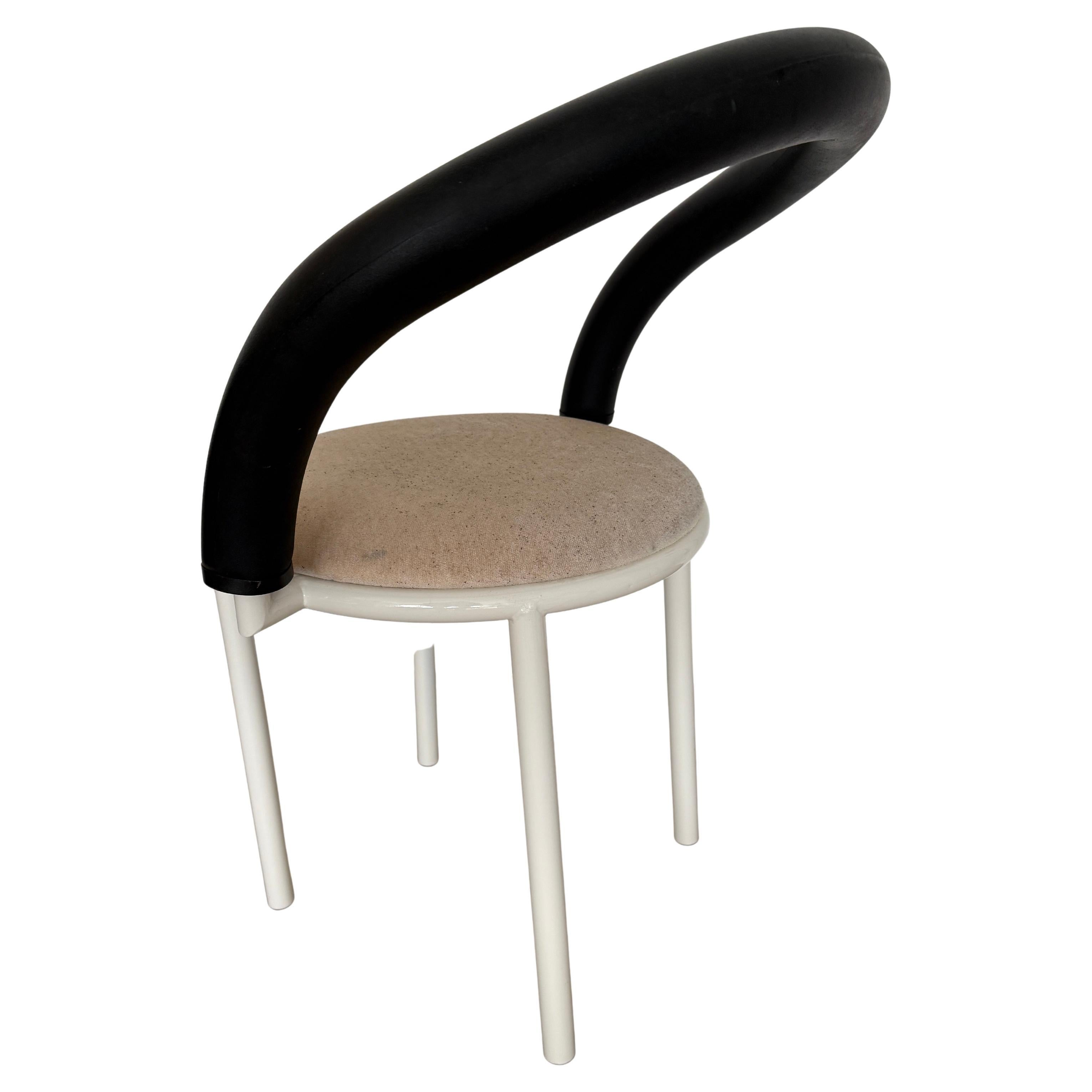 Italian Post modern Anna Anselmi for Bieffeplast chair white metal rubber tubular frame
