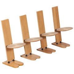 Post-Modern Architectural Gigi Sabadin "Pala" Chairs for Emme, Italy, 1973