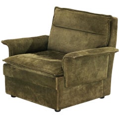 Poltrona post-moderna in pelle scamosciata Greene & Greene naturale