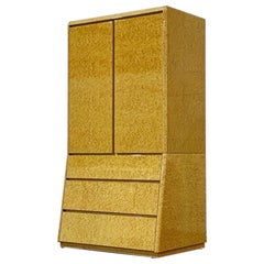 Post Modern Armoire Wardrobe Chest in Birdseye Maple by COMA, Italy circa 1970's