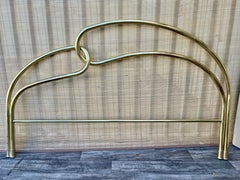 Post Modern Art Deco Revival Brass King Size Headboard. Circa 1980s