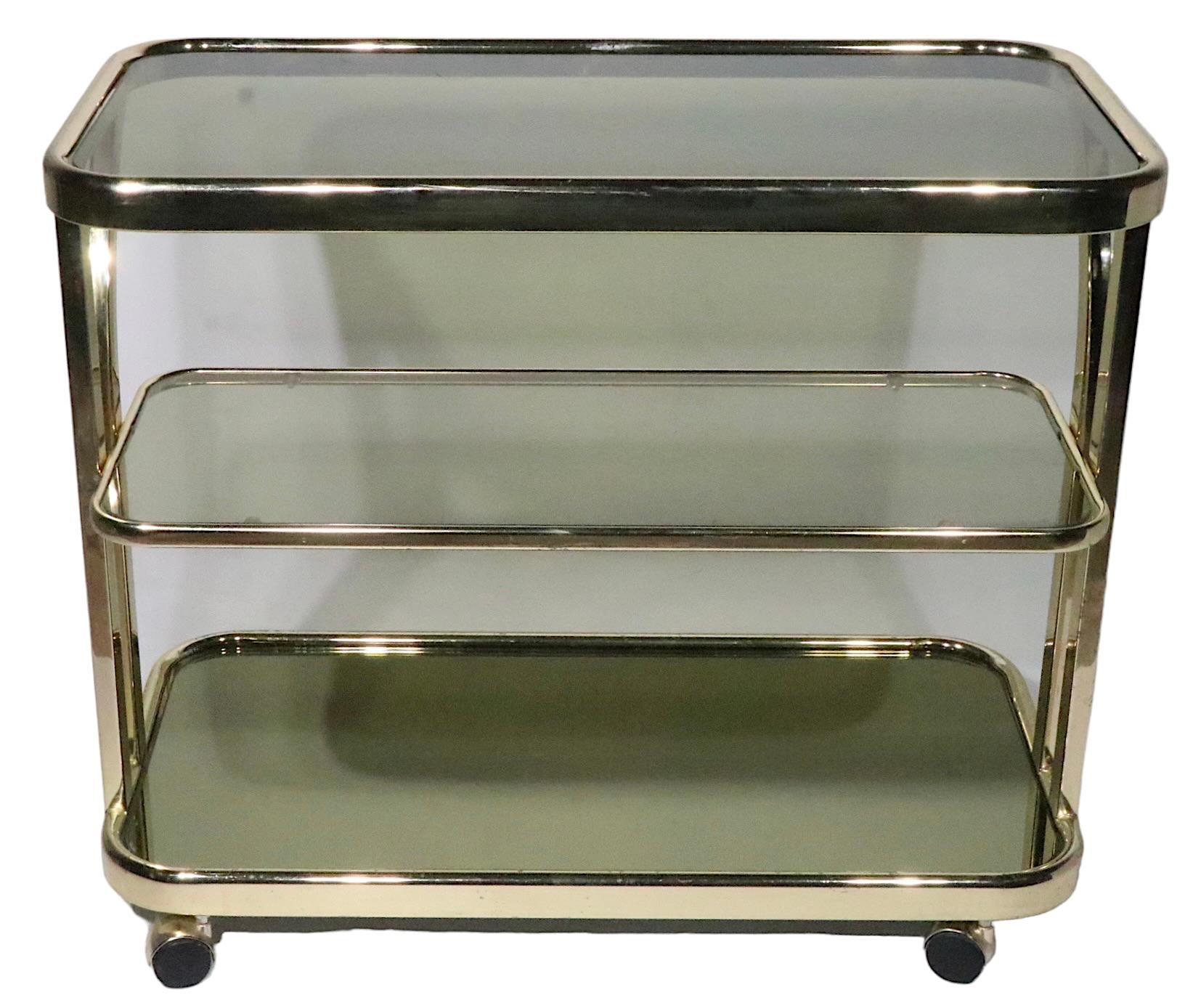 Post Modern Art Deco Revival Hollywood Revival Dry Bar Cart circa 1970/1980s In Good Condition For Sale In New York, NY