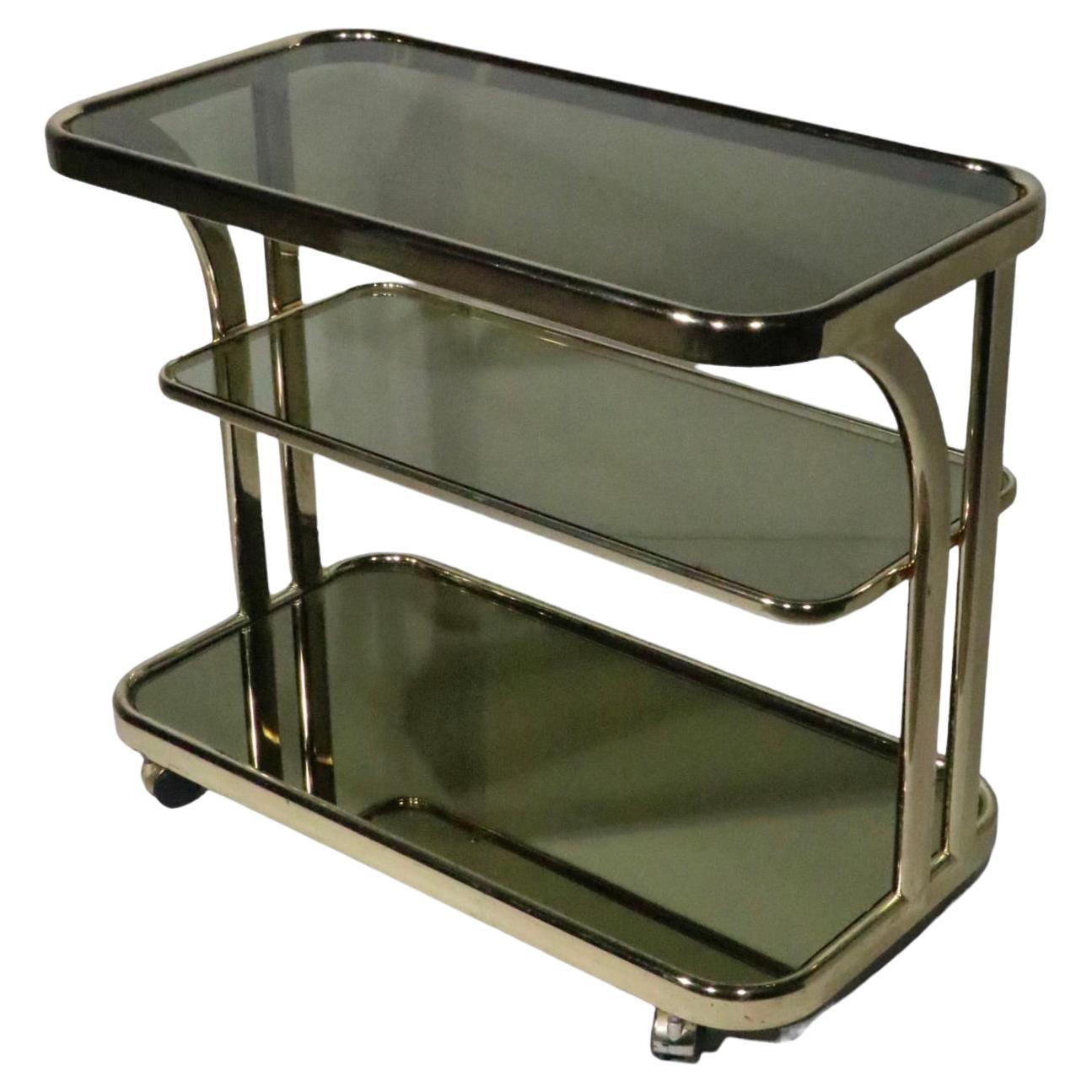 Post Modern Art Deco Revive Hollywood Revival Dry Bar Cart circa 1970/1980s en vente