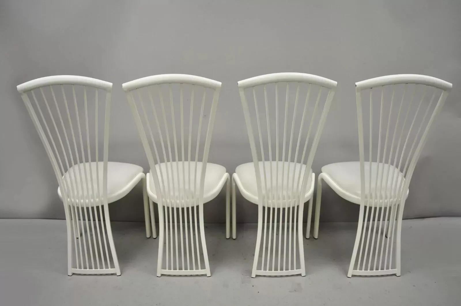 Postmoderne Esszimmerstühle aus Metall mit Fächerrückenlehne im Art-déco-Stil von Liberty – 4er-Set im Angebot 4