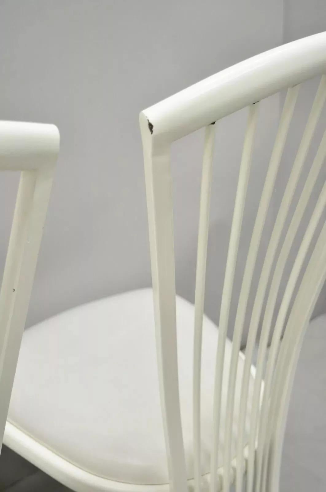 Postmoderne Esszimmerstühle aus Metall mit Fächerrückenlehne im Art-déco-Stil von Liberty – 4er-Set im Angebot 2