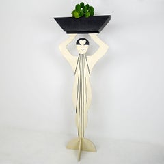 Présentoir à plantes postmoderne de style Art déco en forme d'élégante femme