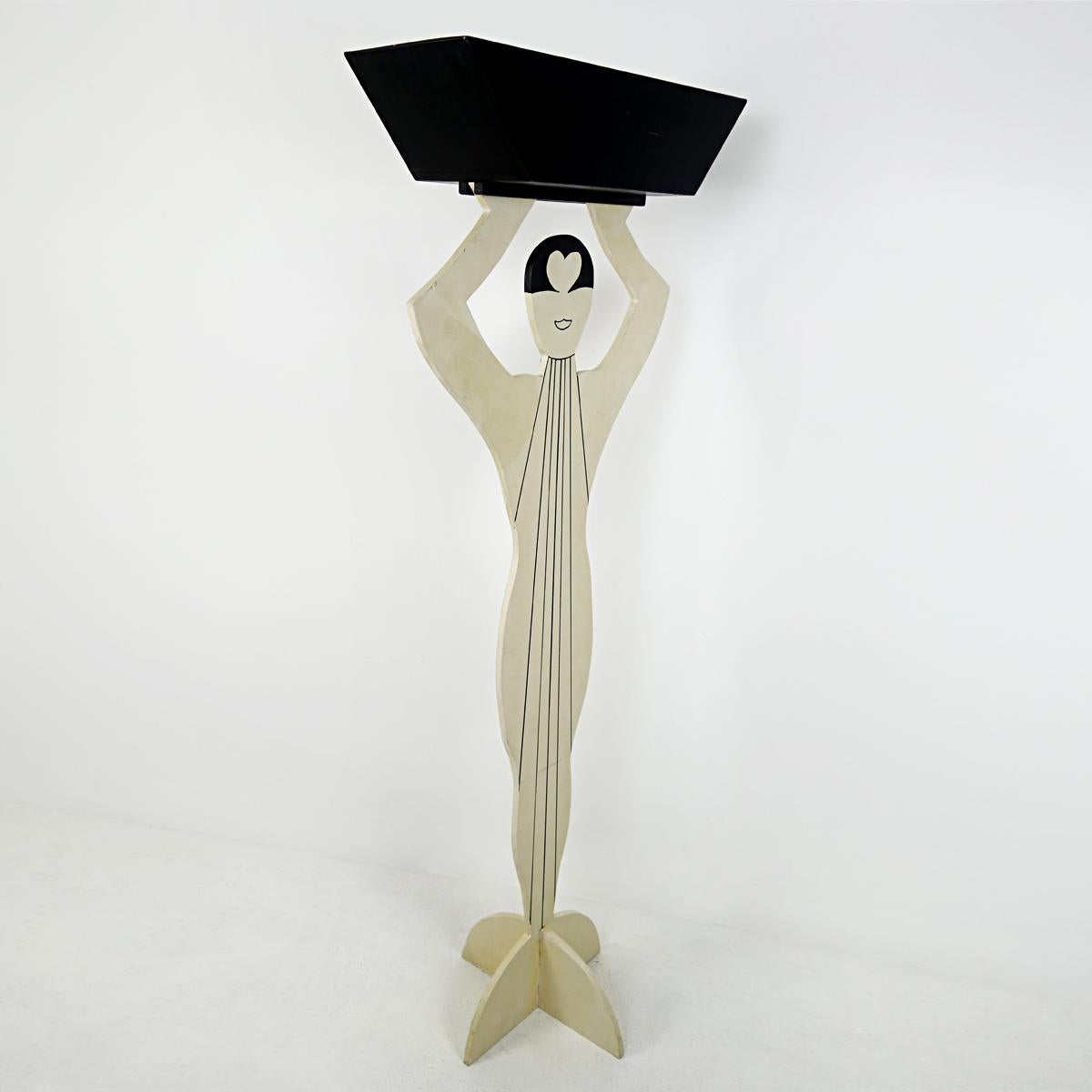 Dutch Postmodern Art Deco Style Plant Stand in the Shape of an Elegant Lady For Sale