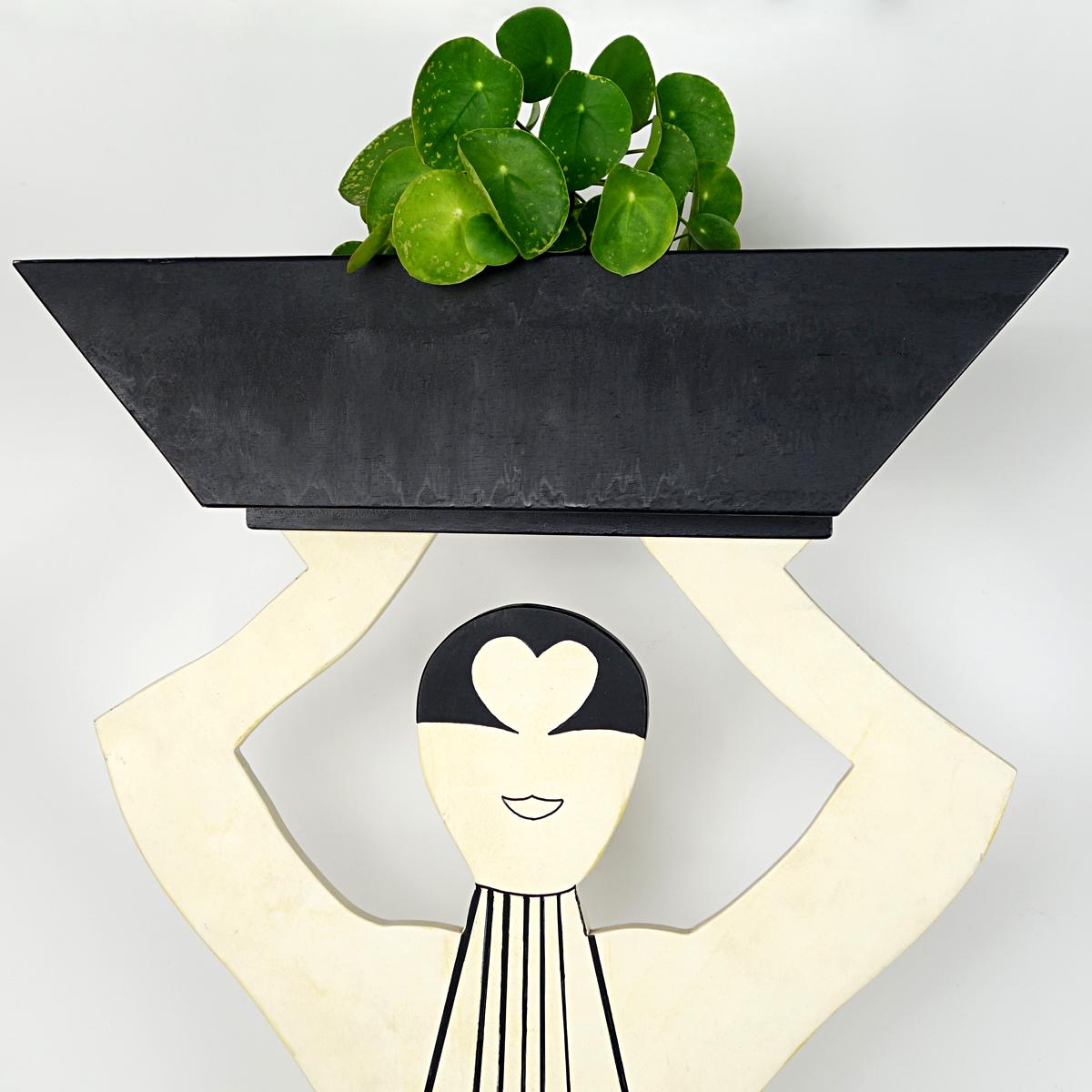 Late 20th Century Postmodern Art Deco Style Plant Stand in the Shape of an Elegant Lady For Sale