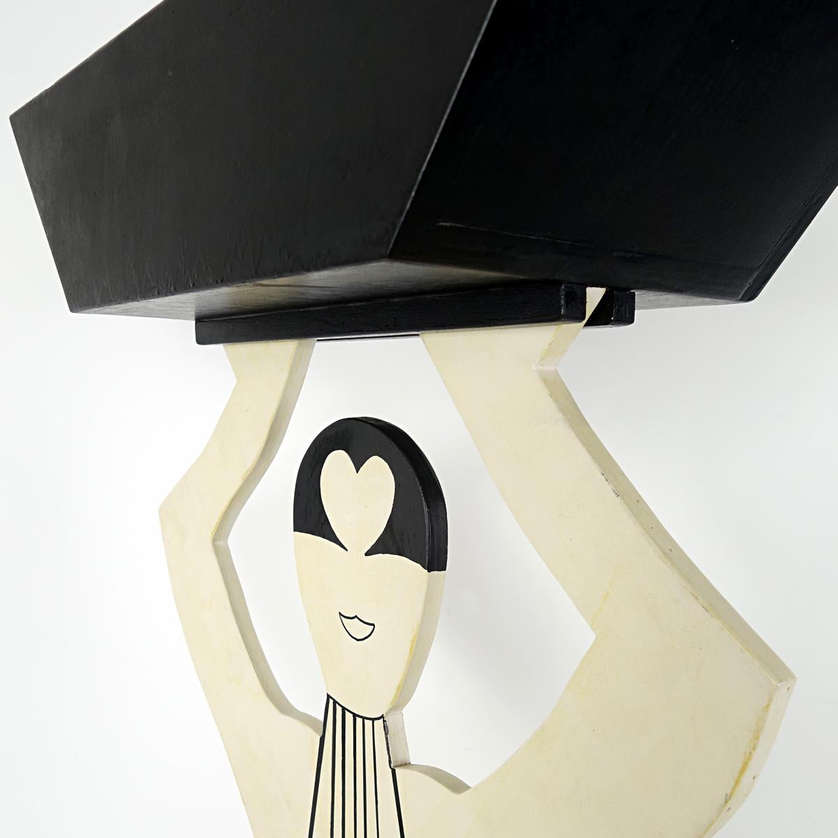 Postmodern Art Deco Style Plant Stand in the Shape of an Elegant Lady For Sale 1