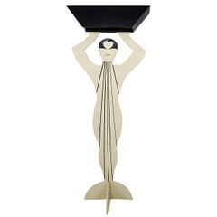 Antique Postmodern Art Deco Style Plant Stand in the Shape of an Elegant Lady