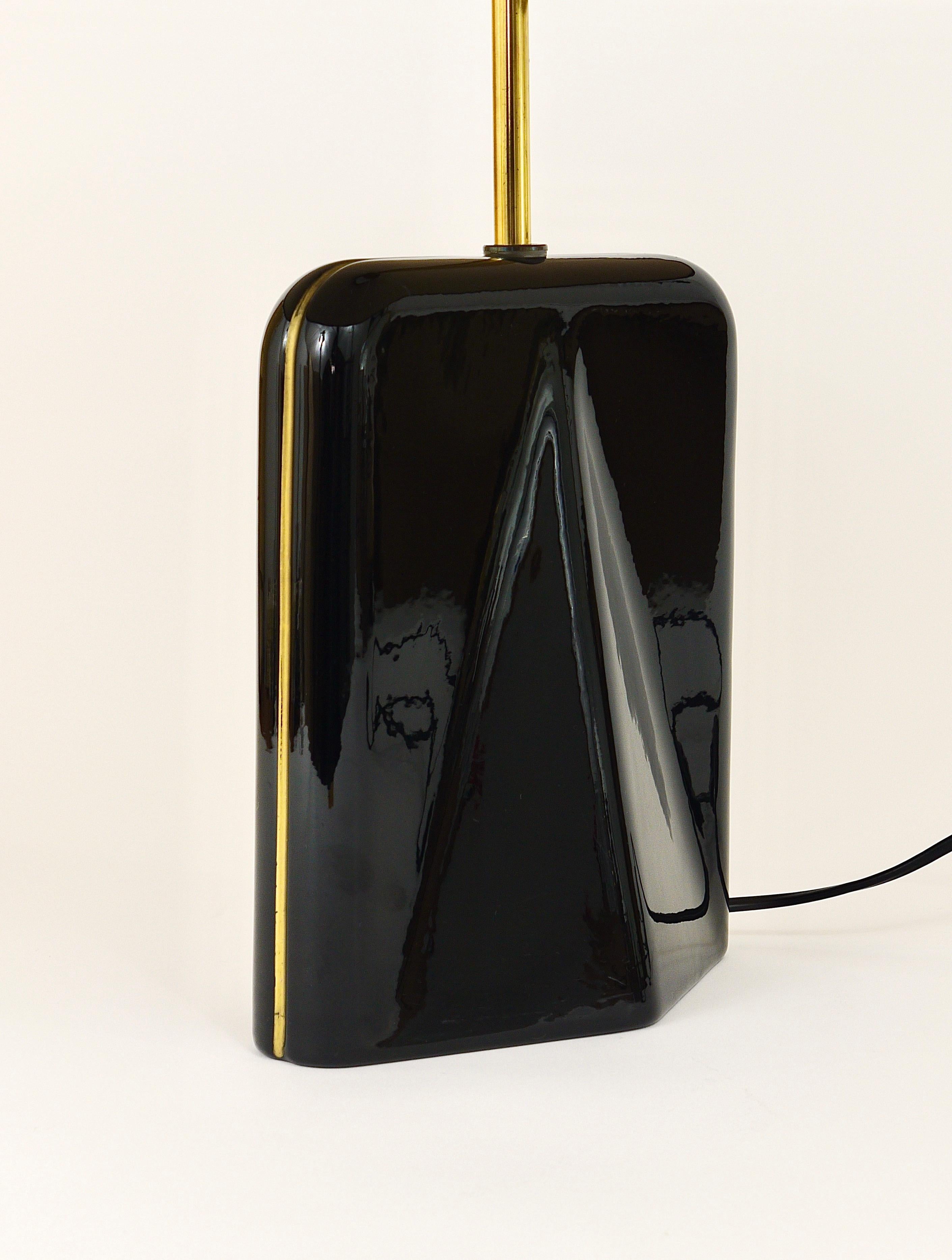 Post-Modern Art Nouveau Art Deco Pattern Table or Side Lamp, Brass, Italy, 1980s 5