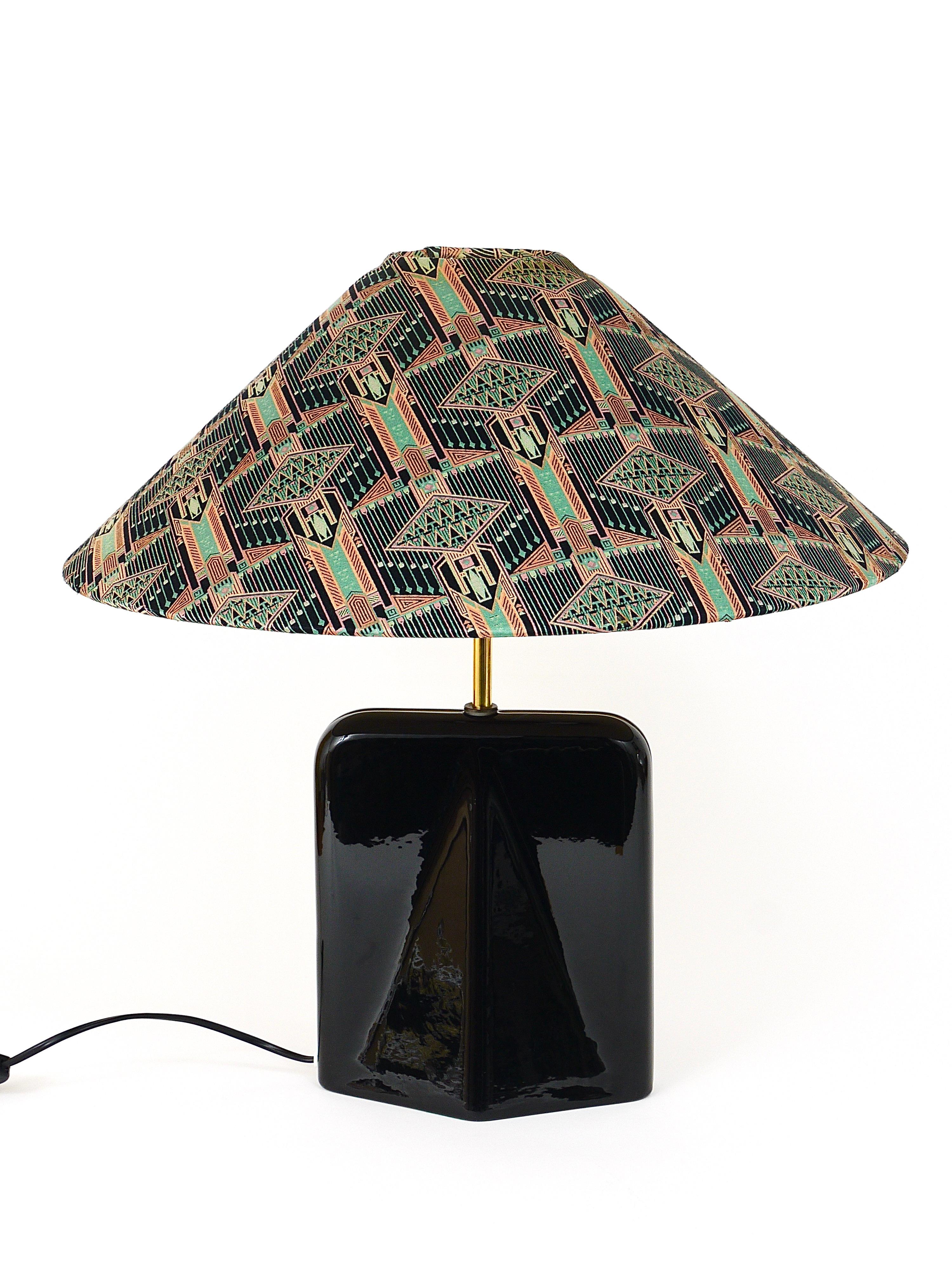 Post-Modern Art Nouveau Art Deco Pattern Table or Side Lamp, Brass, Italy, 1980s 7