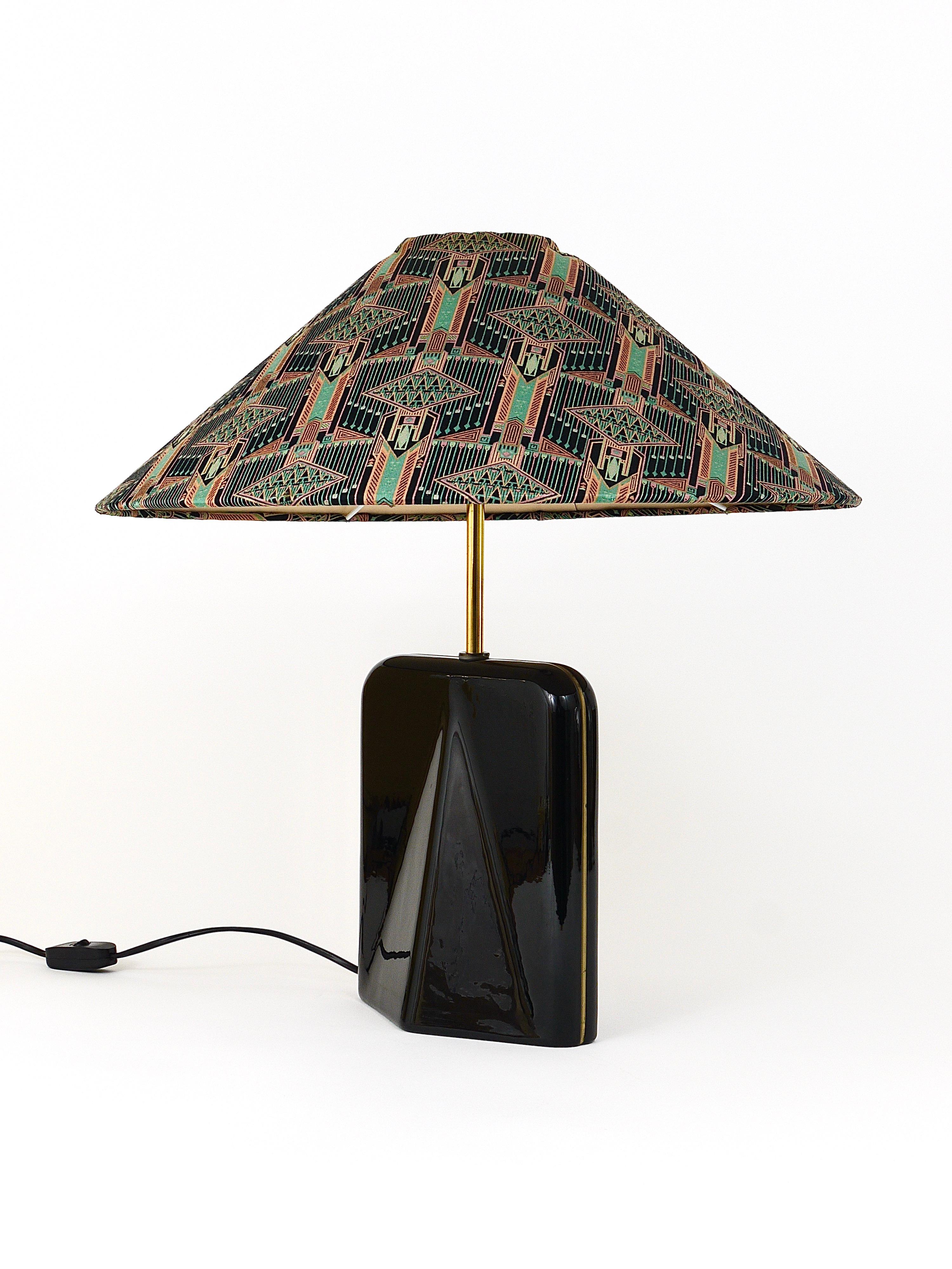 Post-Modern Art Nouveau Art Deco Pattern Table or Side Lamp, Brass, Italy, 1980s 8