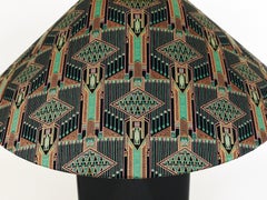 Post-Modern Art Nouveau Art Deco Pattern Table or Side Lamp, Brass, Italy, 1980s