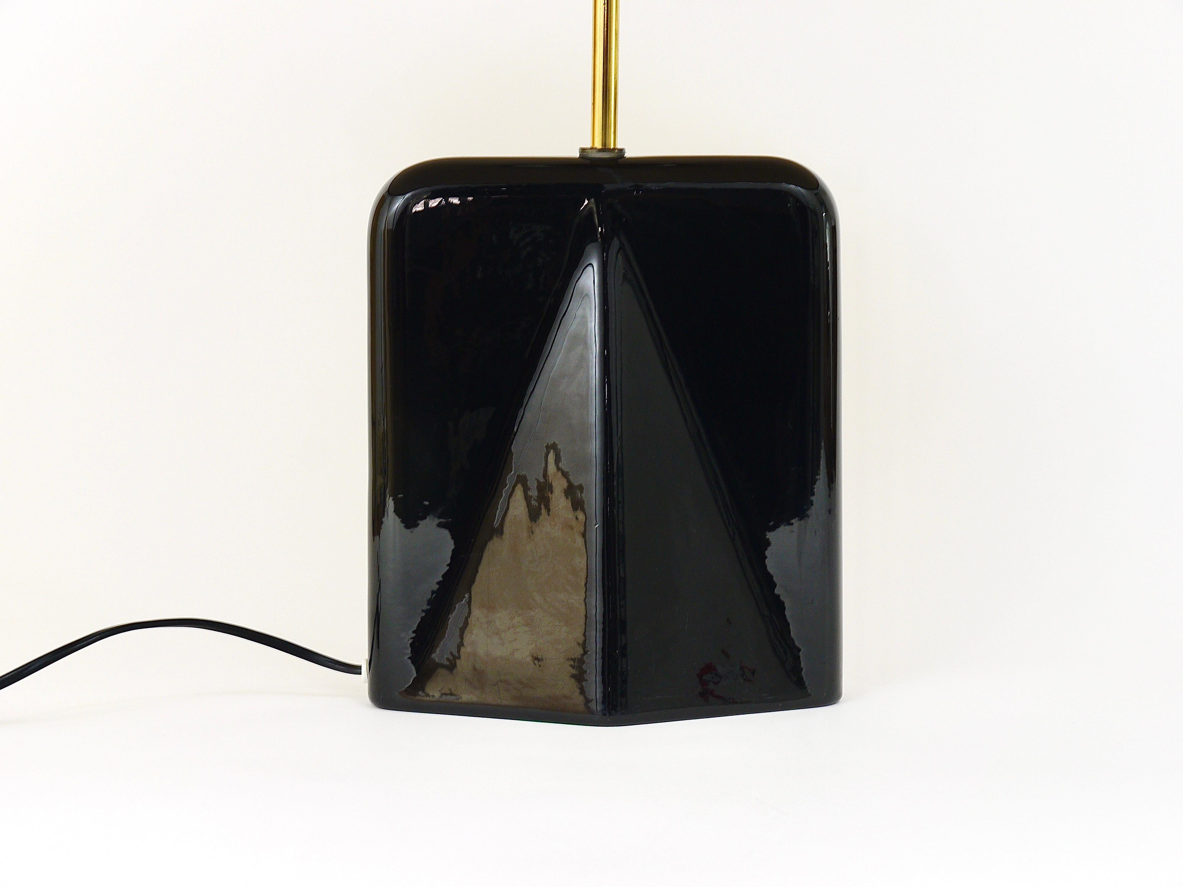 Post-Modern Art Nouveau Art Deco Pattern Table or Side Lamp, Brass, Italy, 1980s 2
