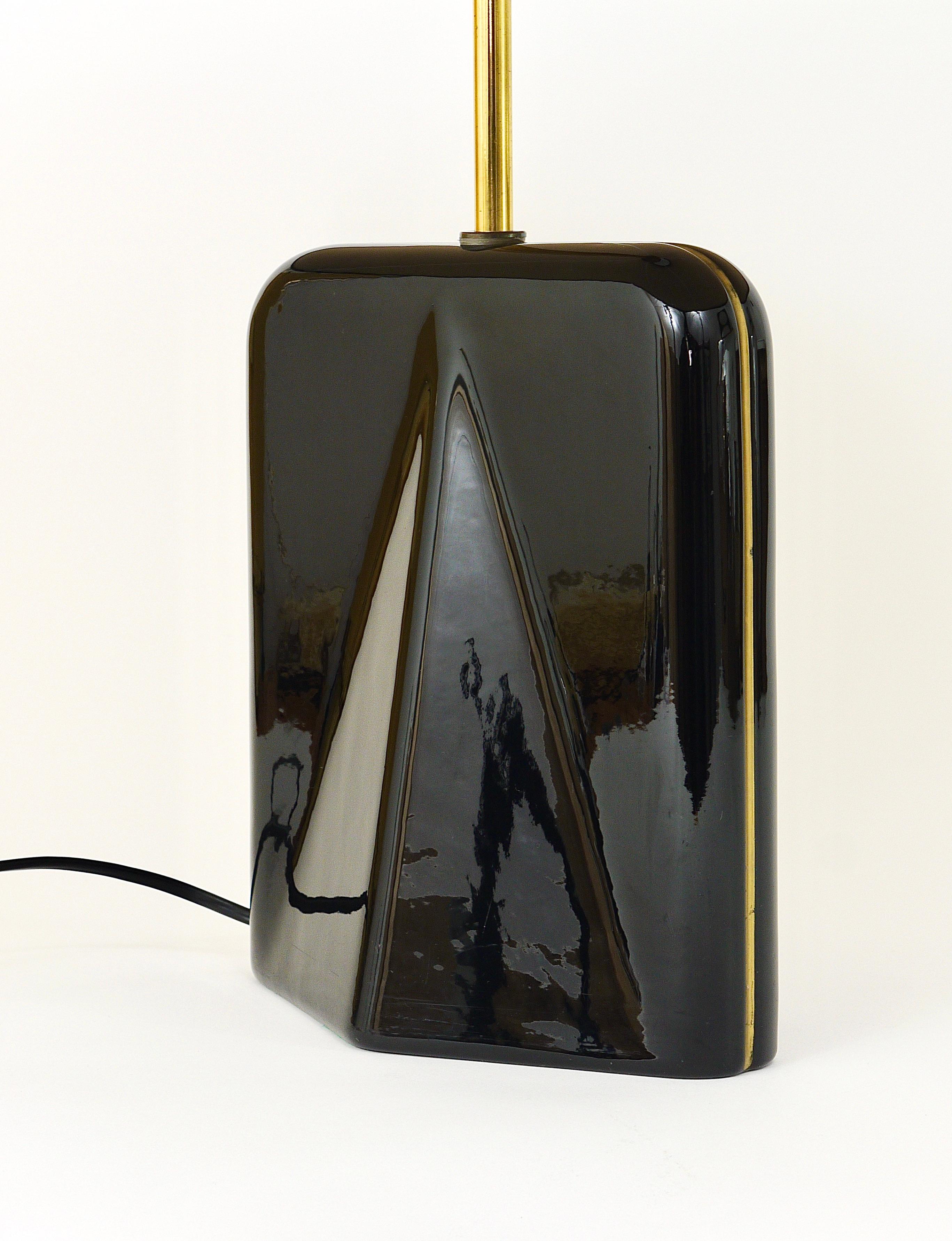 Post-Modern Art Nouveau Art Deco Pattern Table or Side Lamp, Brass, Italy, 1980s 3