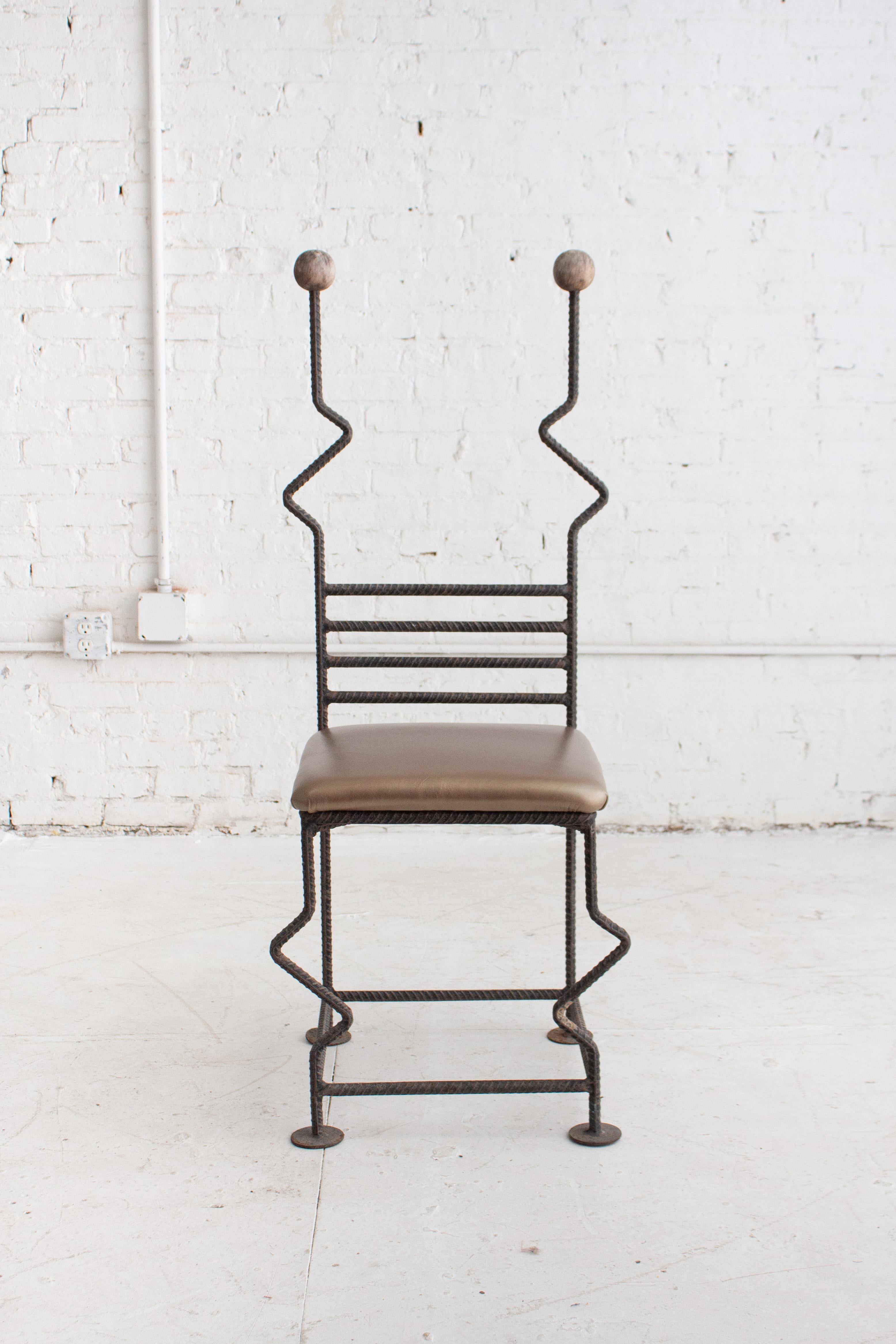 Post Modern Artisan Made Rebar Chair In Good Condition In Brooklyn, NY