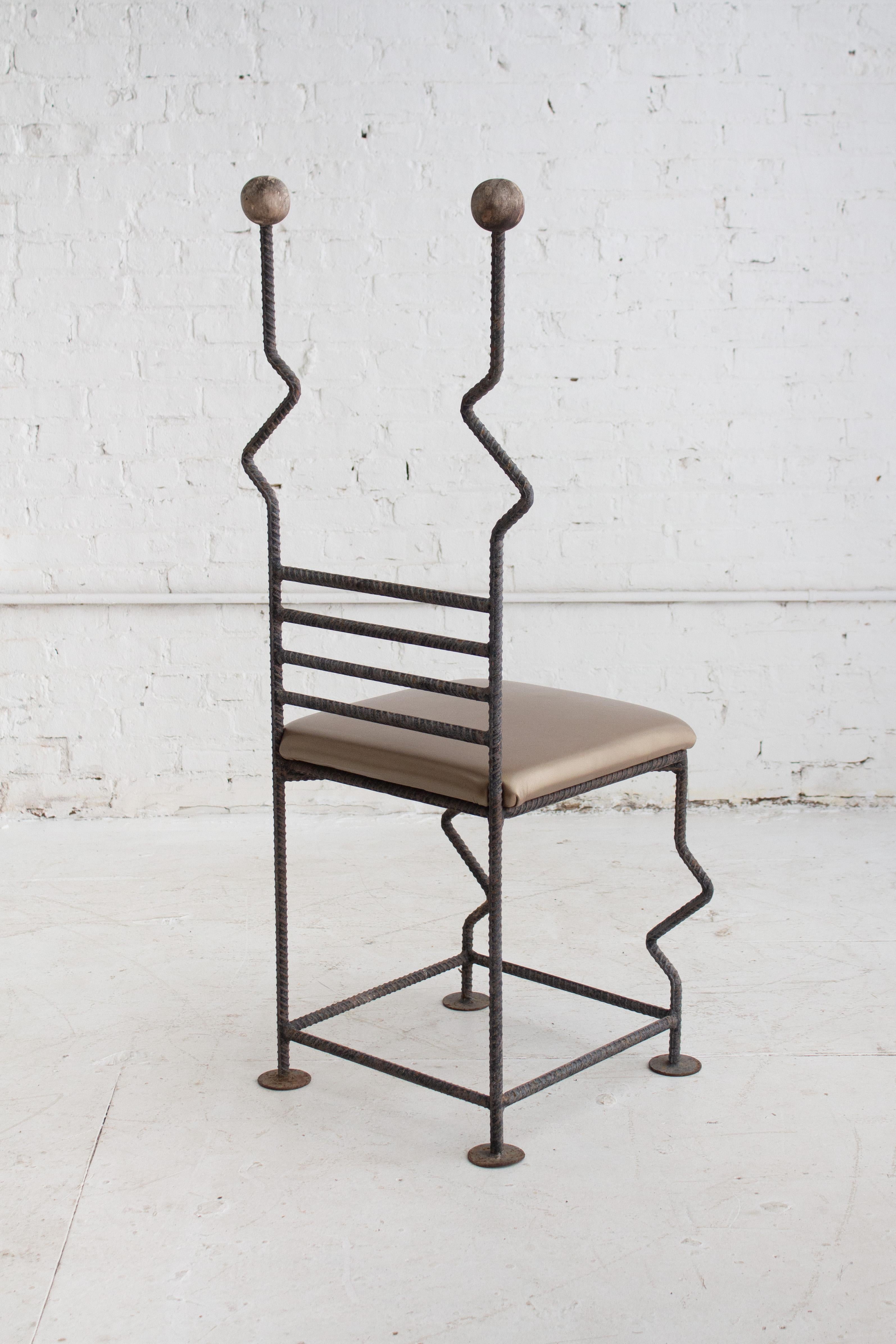 Late 20th Century Post Modern Artisan Made Rebar Chair