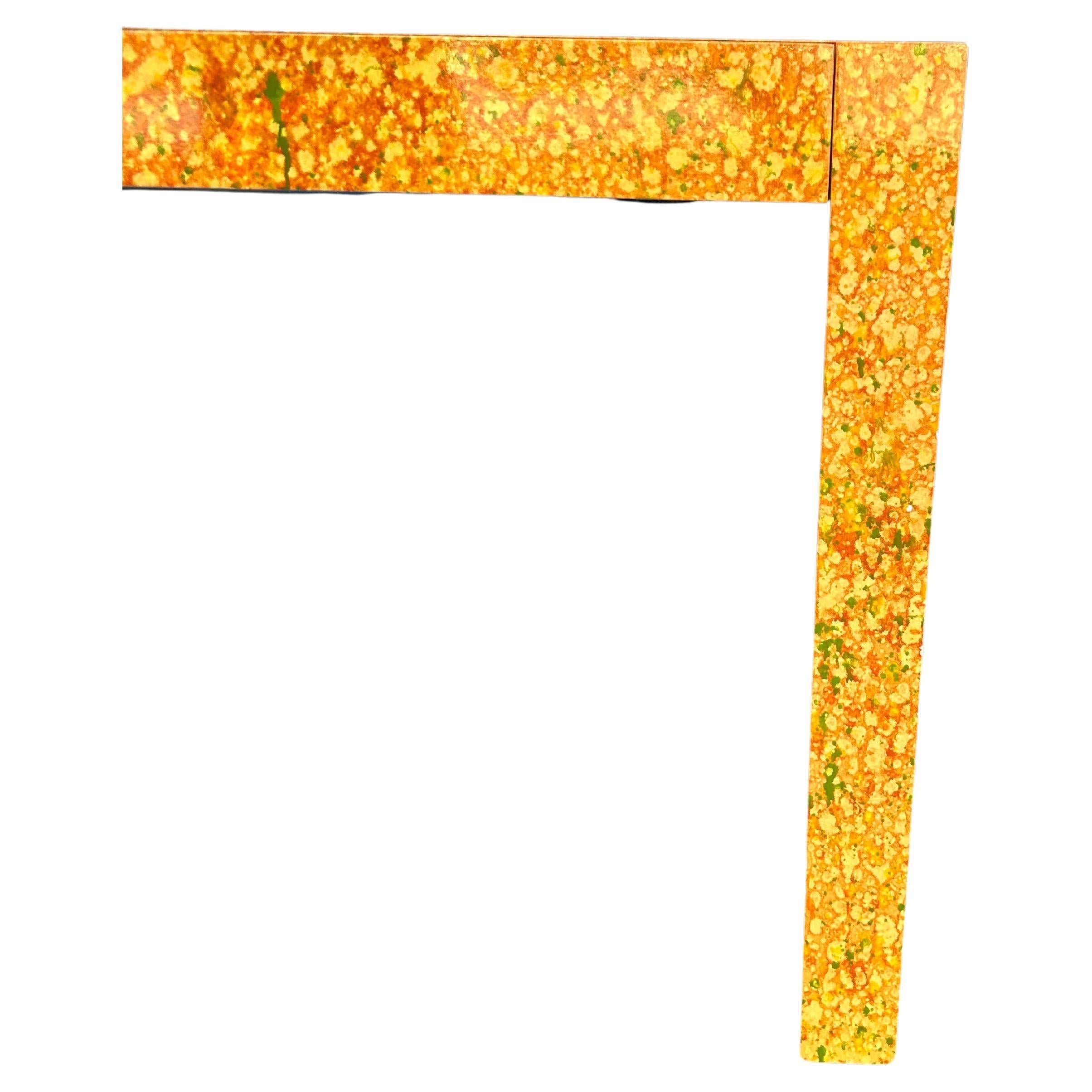 Post-Modern Post Modern artistic funky Painted 2 Drawer narrow Desk or console table For Sale