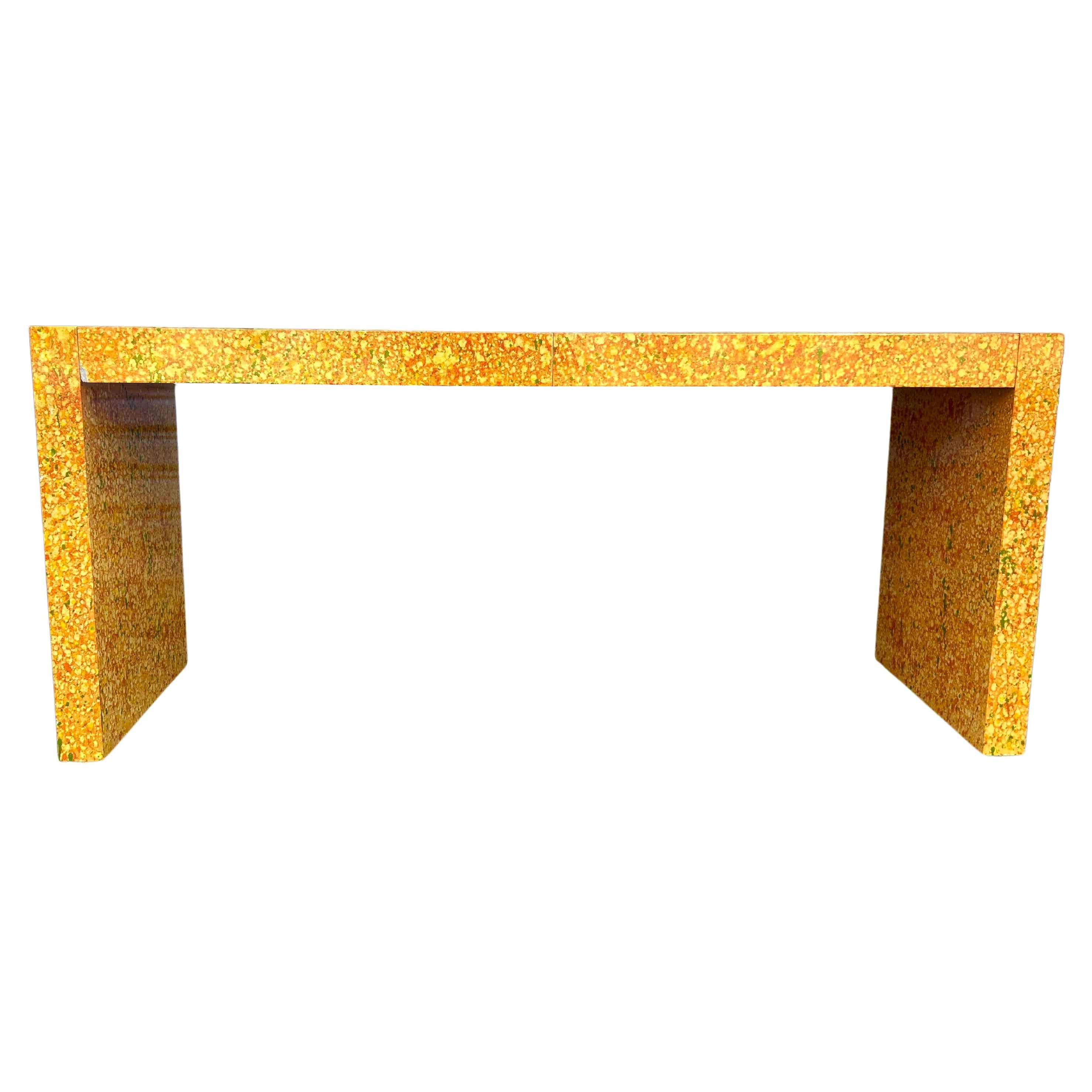 Post Modern artistic funky Painted 2 Drawer narrow Desk or console table