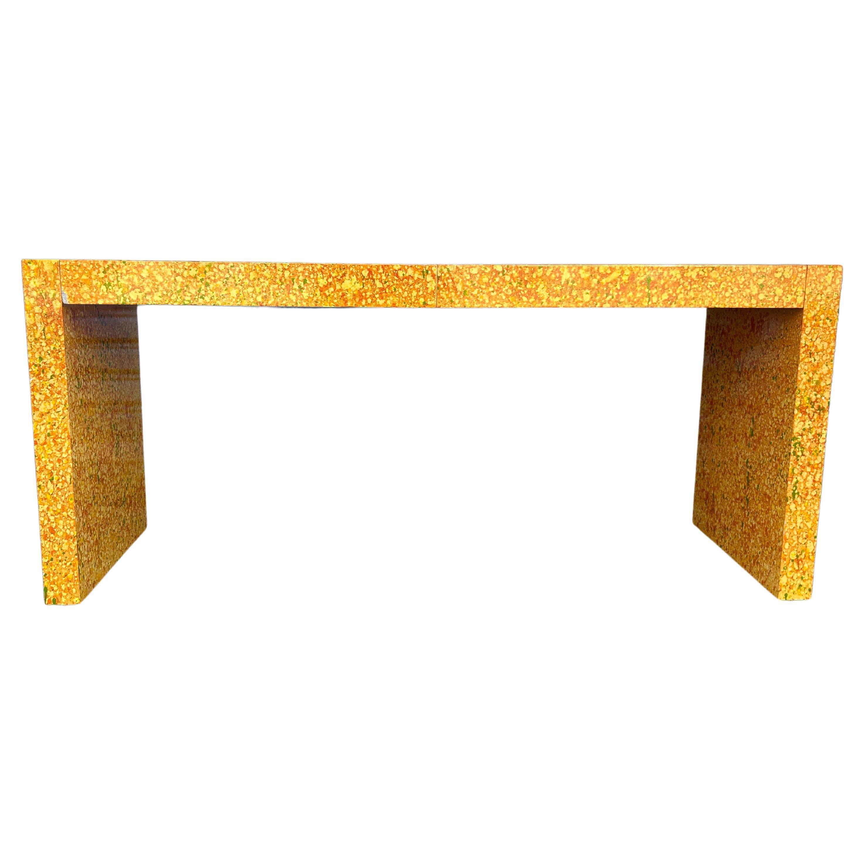 Post Modern artistic funky Painted 2 Drawer narrow Desk or console table For Sale