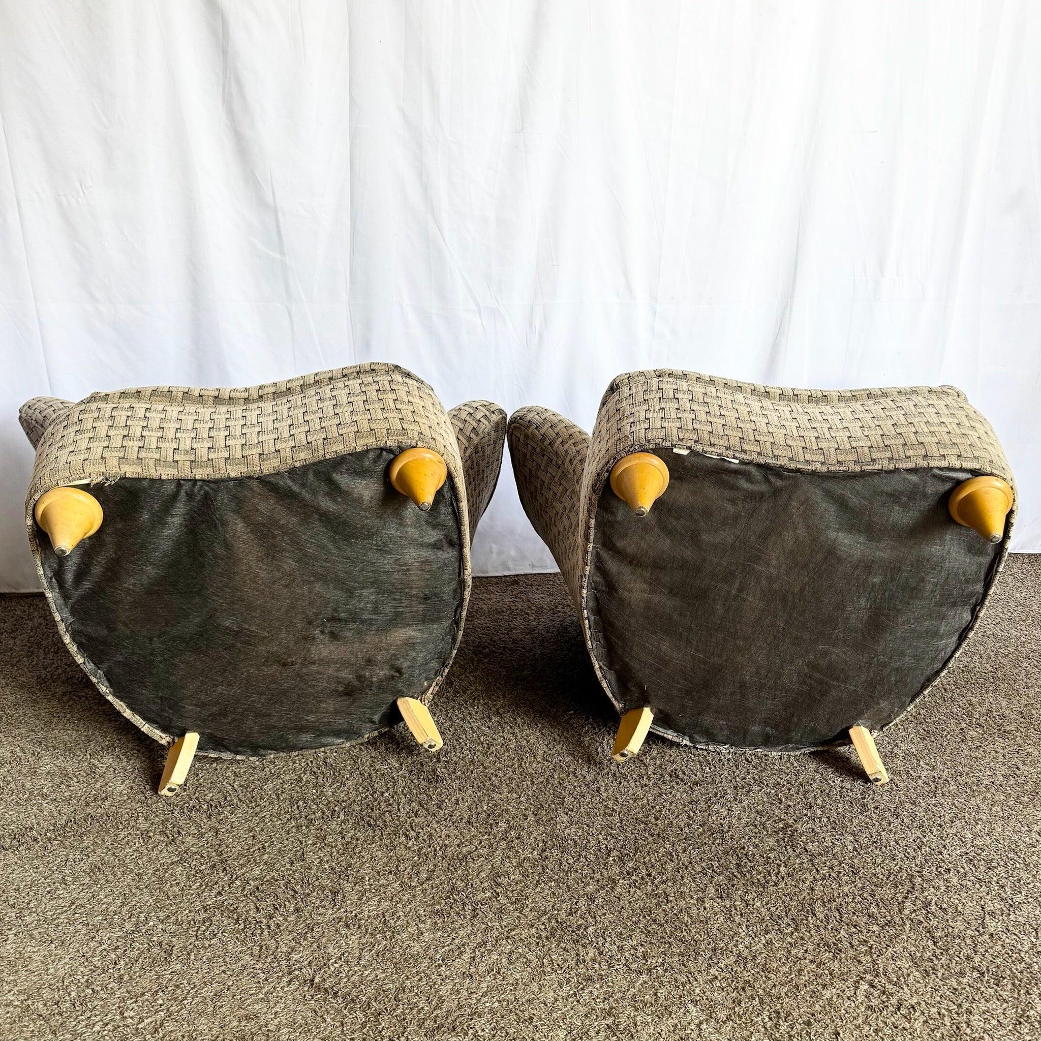 American Post Modern Ascending Clam Shell Lounge Chairs - A Pair For Sale