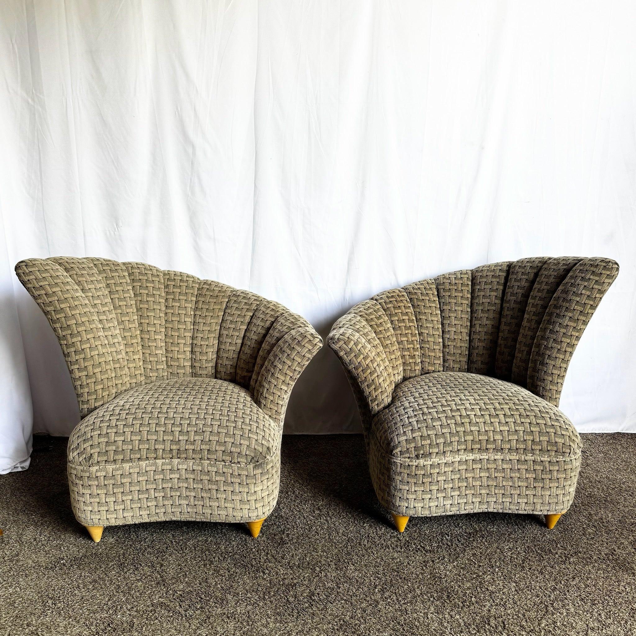 Post Modern Ascending Clam Shell Lounge Chairs - A Pair For Sale 1