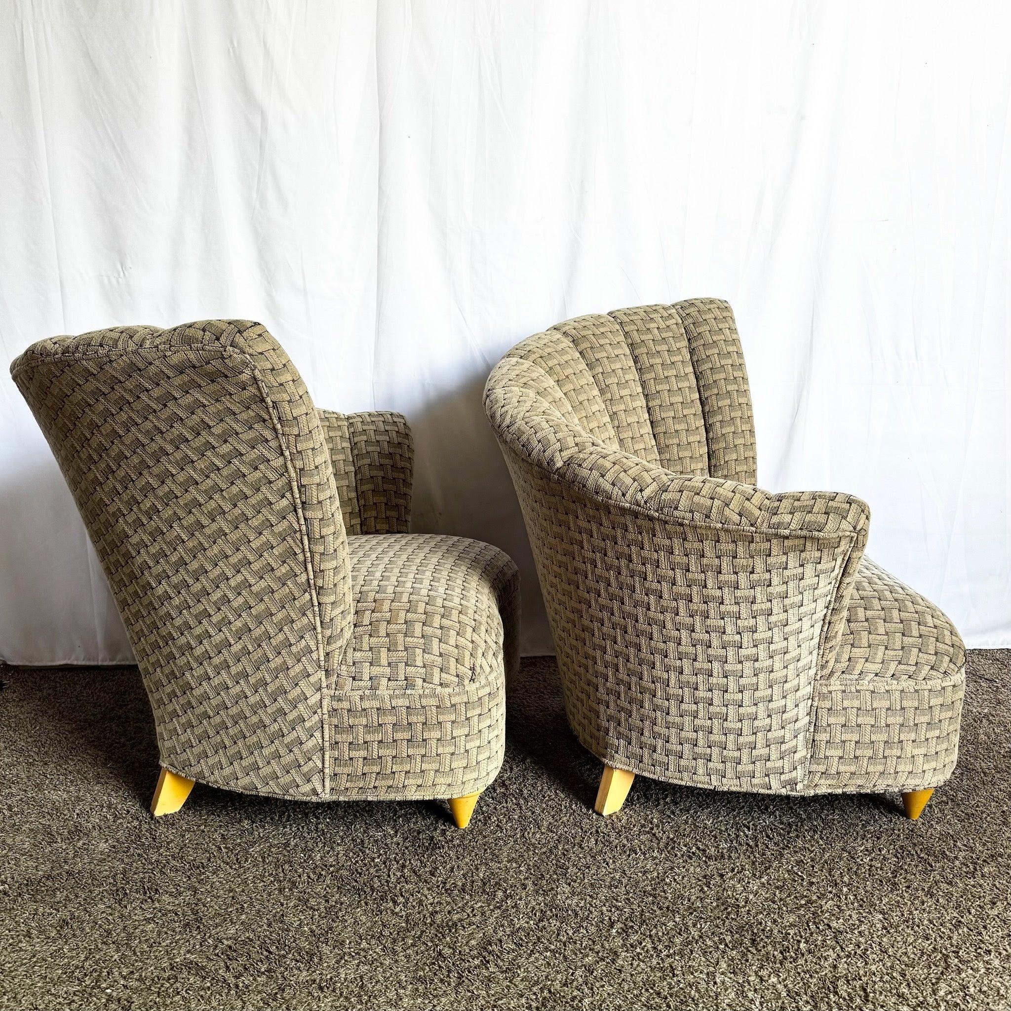 Post Modern Ascending Clam Shell Lounge Chairs - A Pair For Sale 2