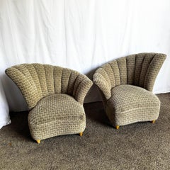 Post Modern Ascending Clam Shell Lounge Chairs - A Pair