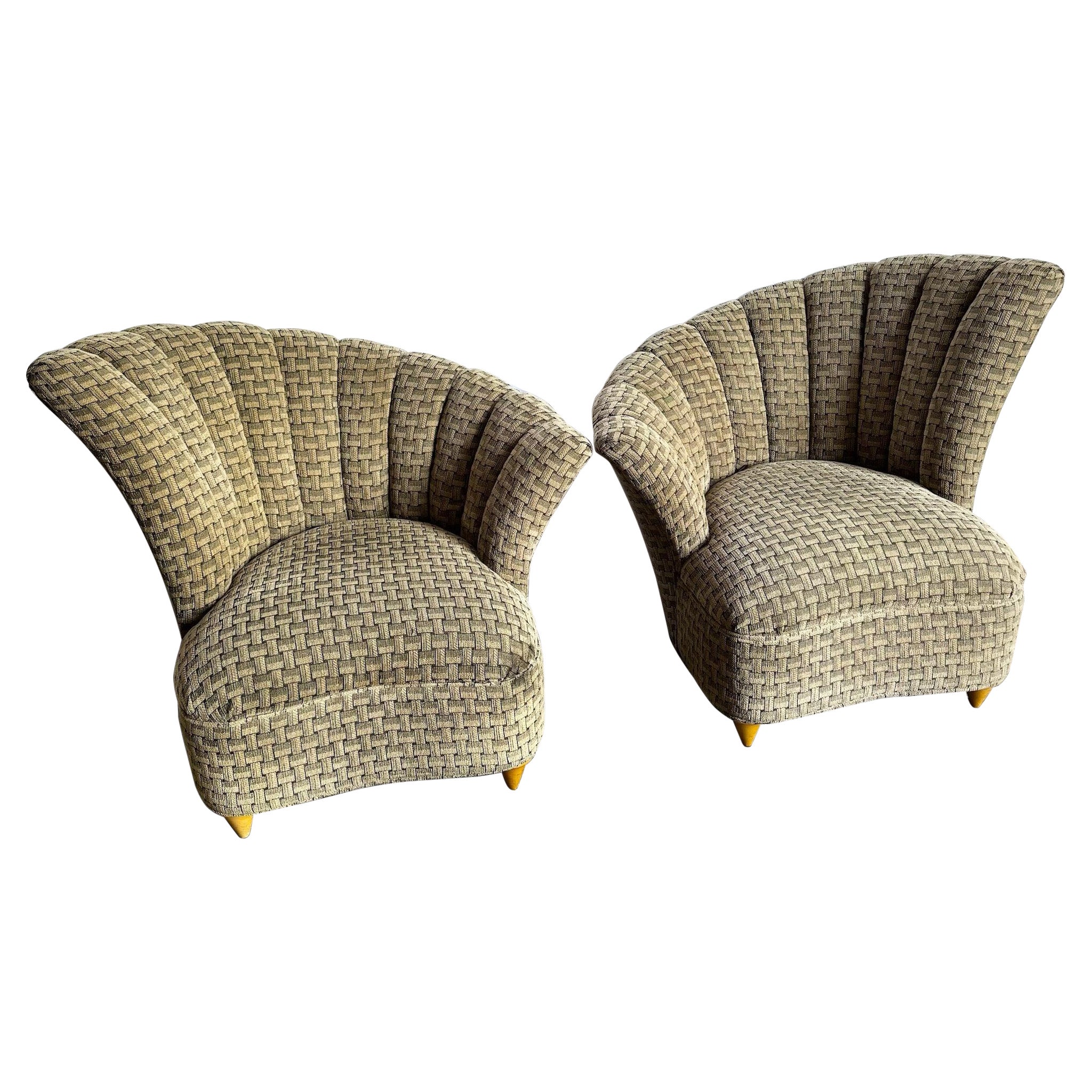 Post Modern Ascending Clam Shell Lounge Chairs - A Pair For Sale