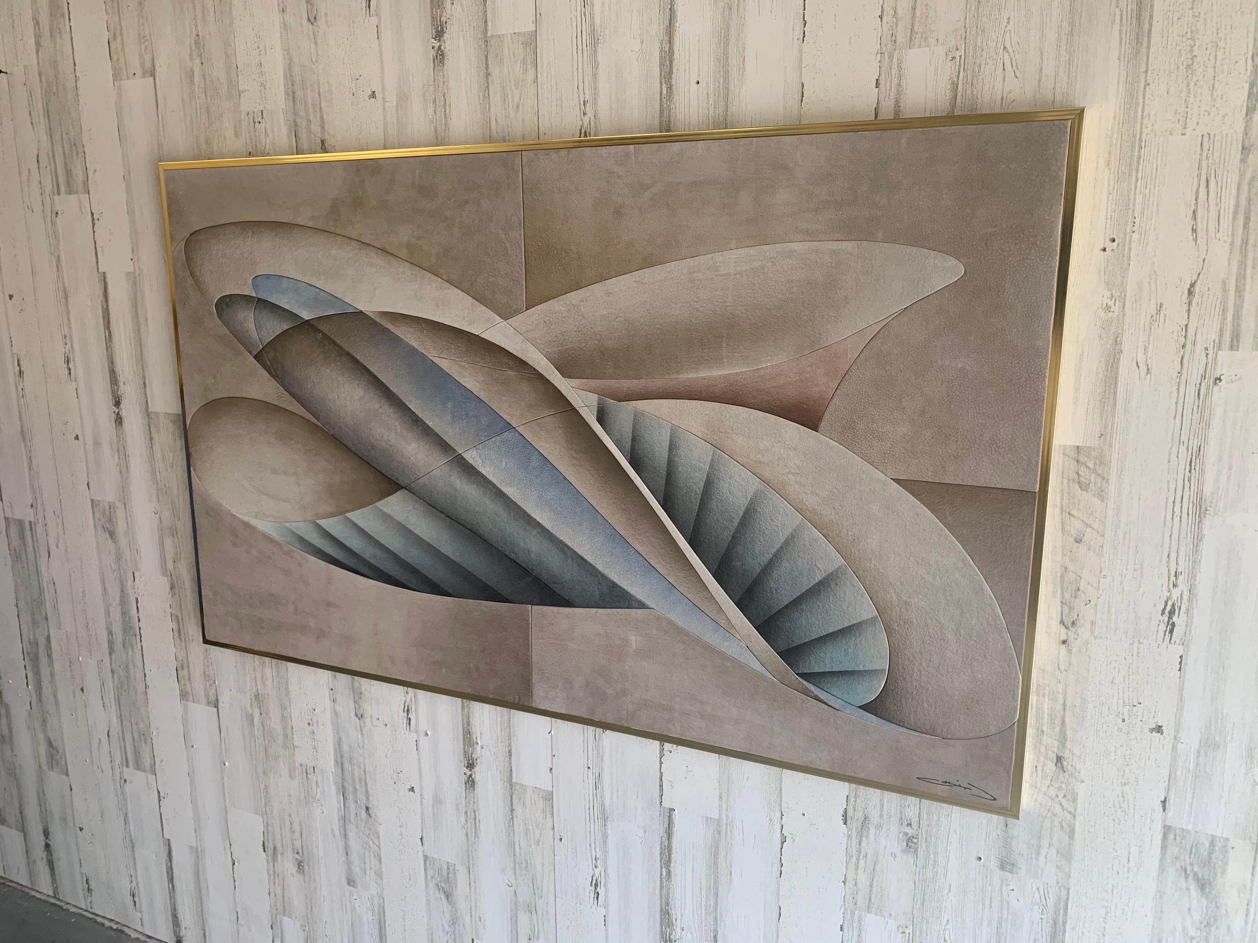 Post Modern Assemblage of Painted Felt In Good Condition For Sale In Denton, TX