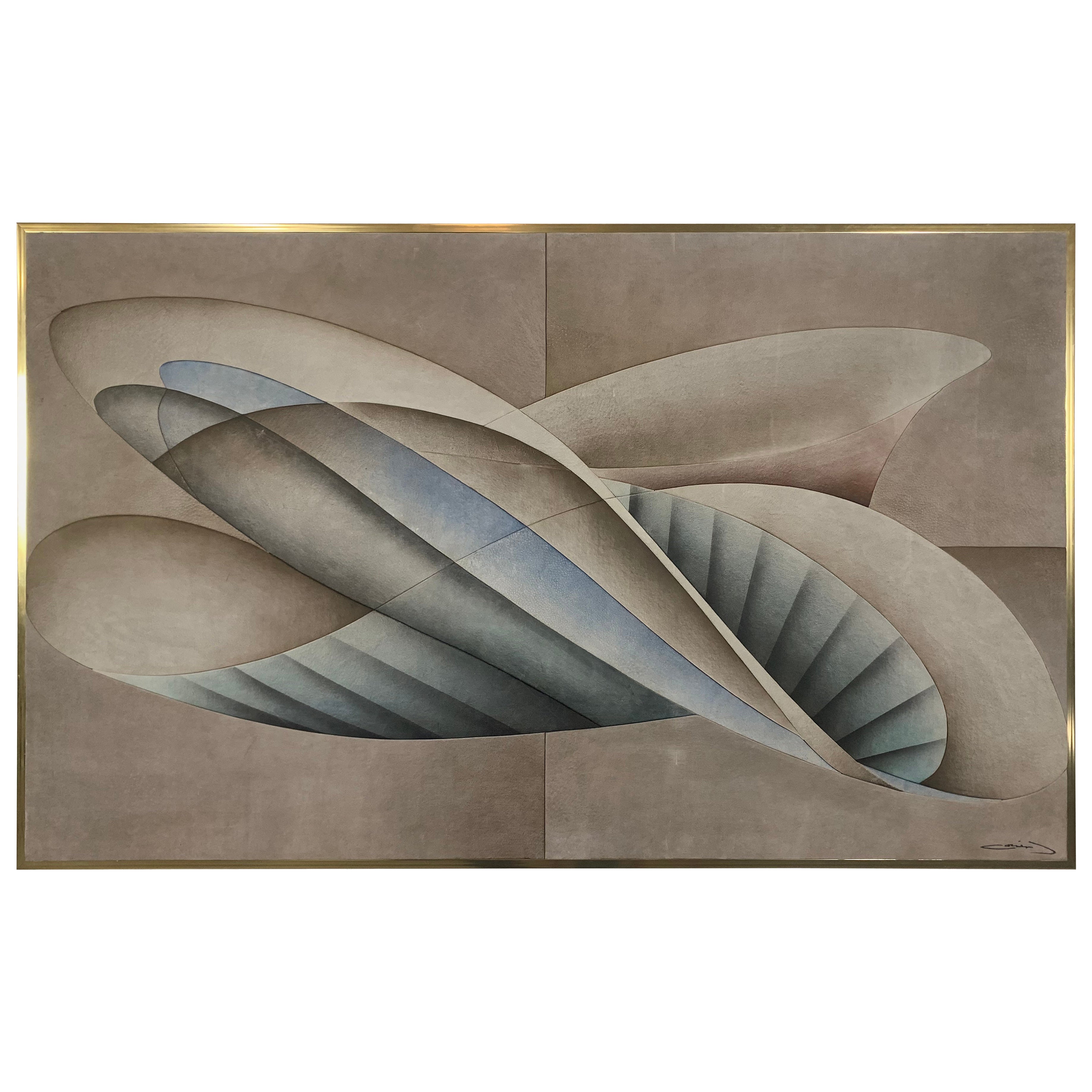 Post Modern Assemblage of Painted Felt For Sale