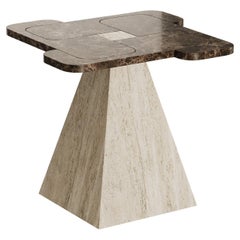 Post-Modern Bagatelle Side Table in Marble by Mavo Atelier, Handmade Portugal