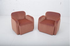 Postmodern Barrel Back Lounge Chairs