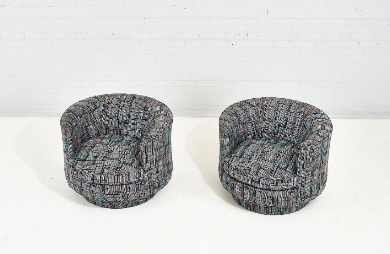 Post-Modern Postmodern Barrel Swivel Chairs, 1980