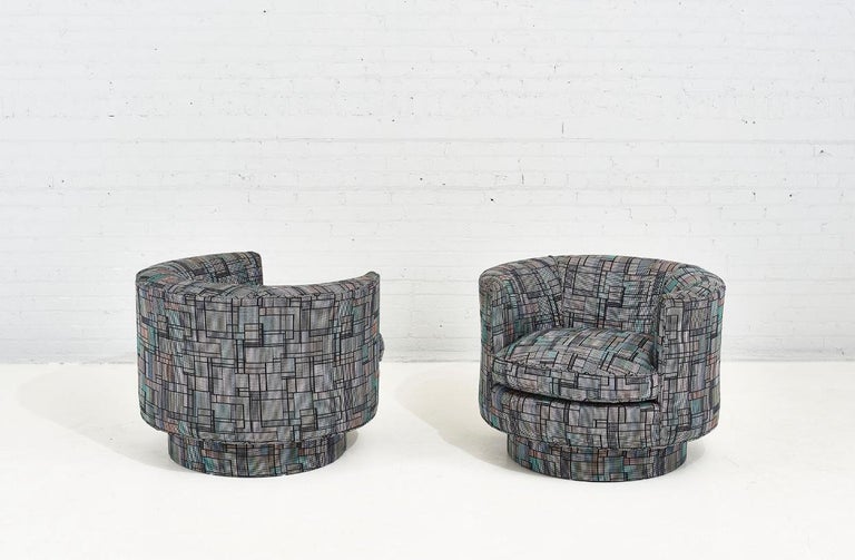 Late 20th Century Post Modern Barrel Swivel Chairs, 1980 For Sale