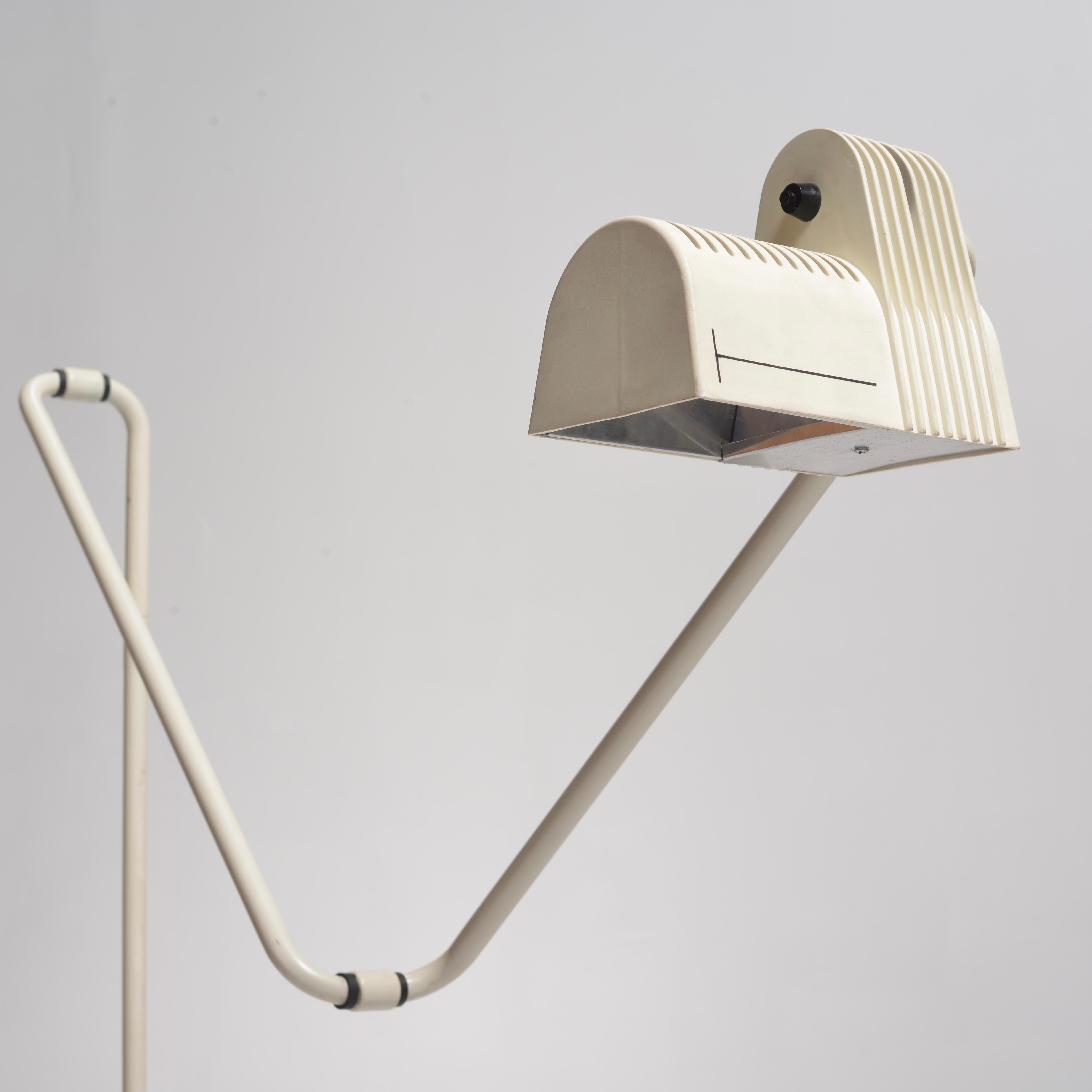 Steel Post Modern Bendable Floor Lamp by Hannes Wettstein for Belux, Spain For Sale