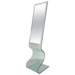 Post-Modern Bent Glass Floor Mirror