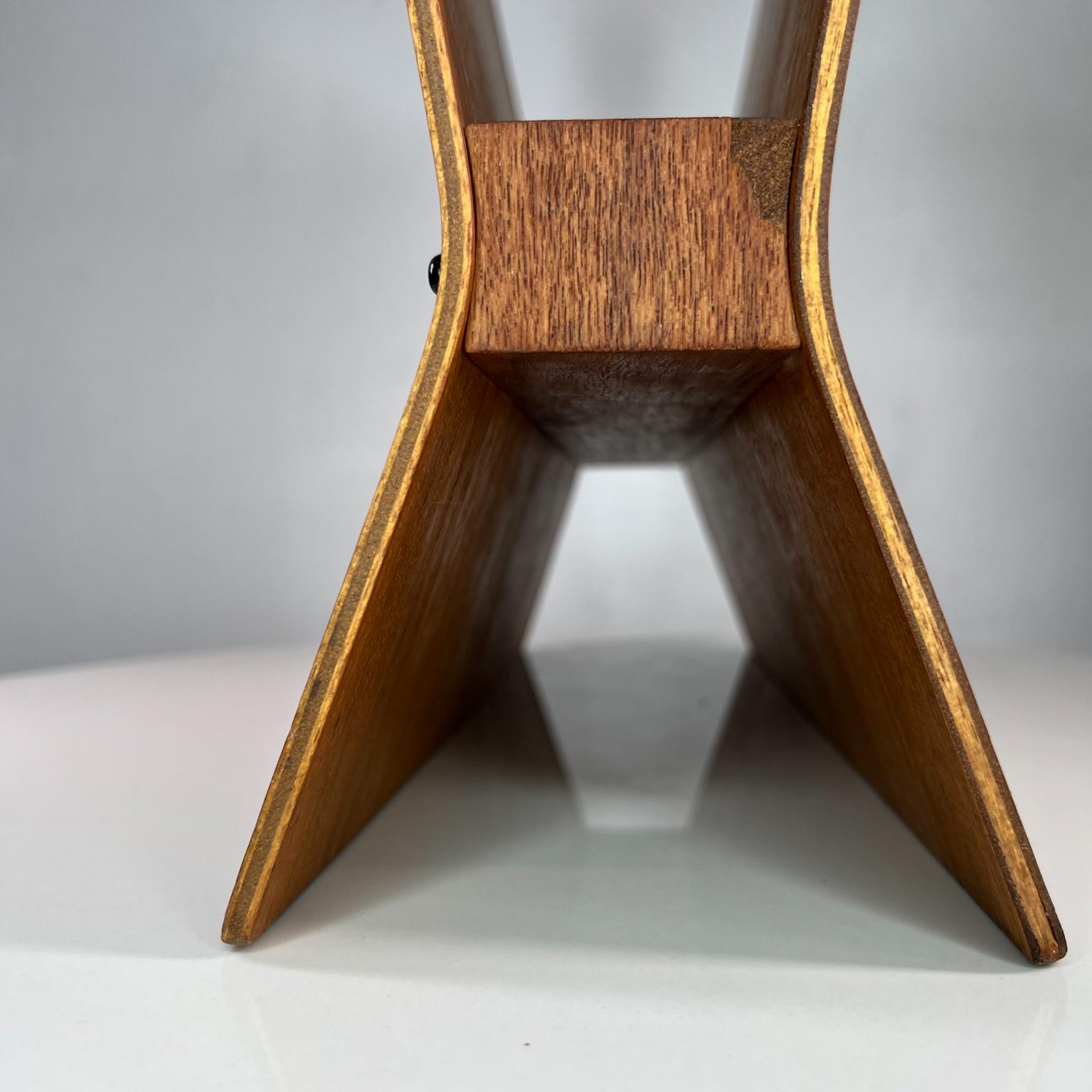 Post-Modern Bent Plywood Sculptural Teak Magazine Rack Stand Style Alvar Aalto 6