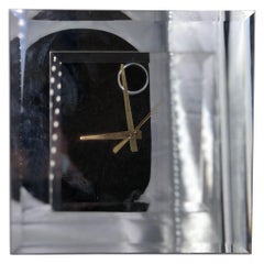 Vintage Postmodern Beveled Mirror Wall Clock