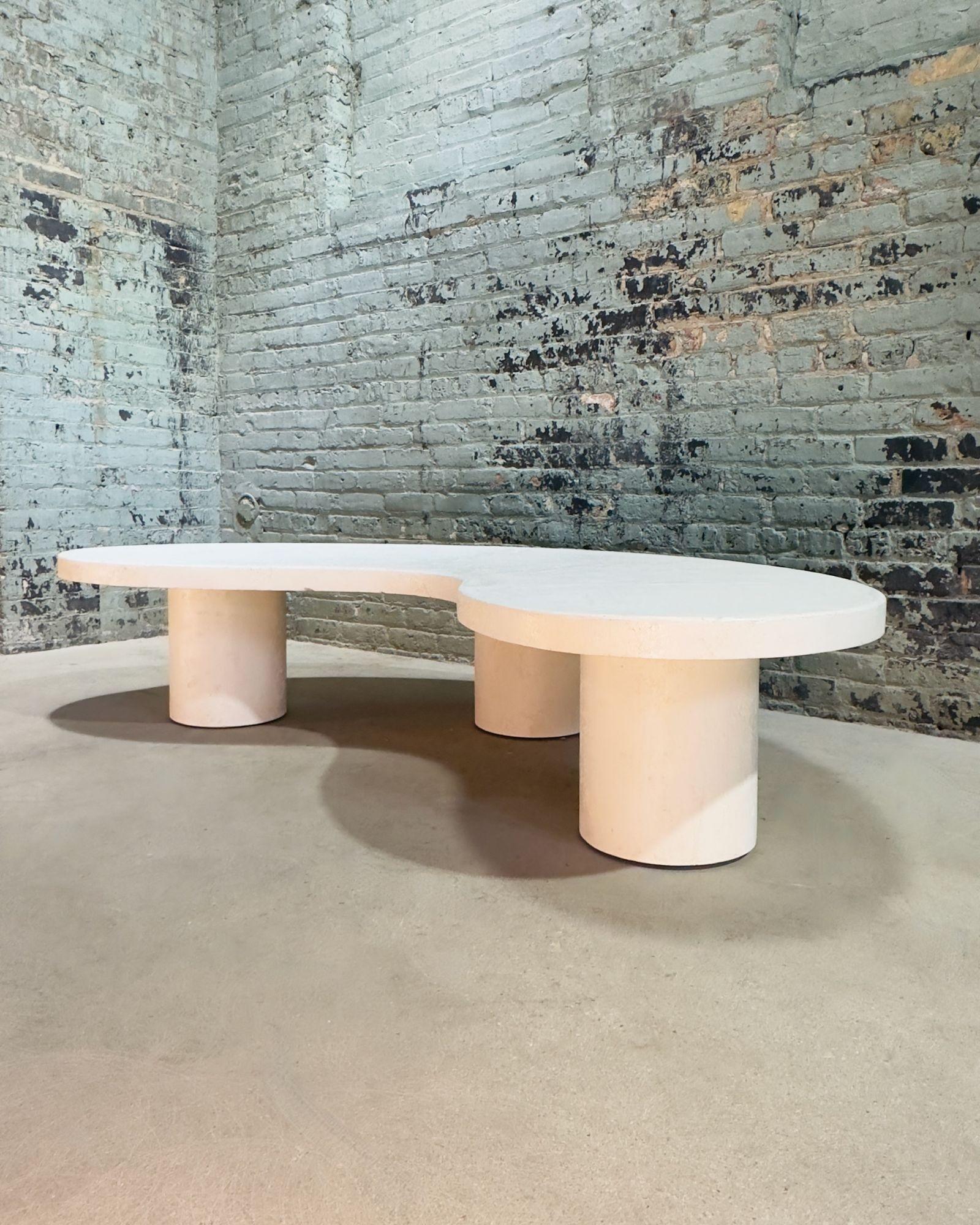 Post Modern Parra Plaster Molded Concrete Coffee Table, 1980. Original beautiful biomorphic coffee table.
Measures 70.5