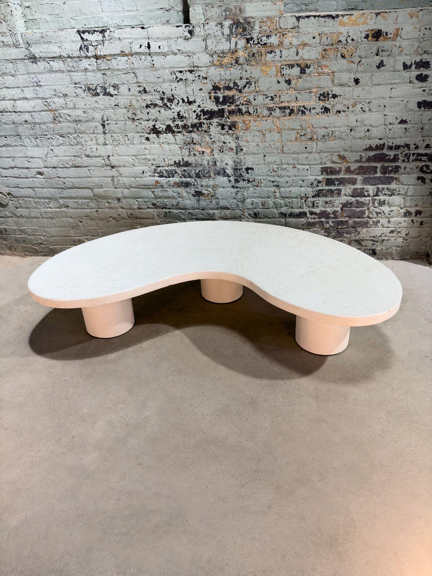 Post Modern Biomorphic Parra Plaster Molded Concrete Coffee Table, 1980 In Good Condition For Sale In Chicago, IL